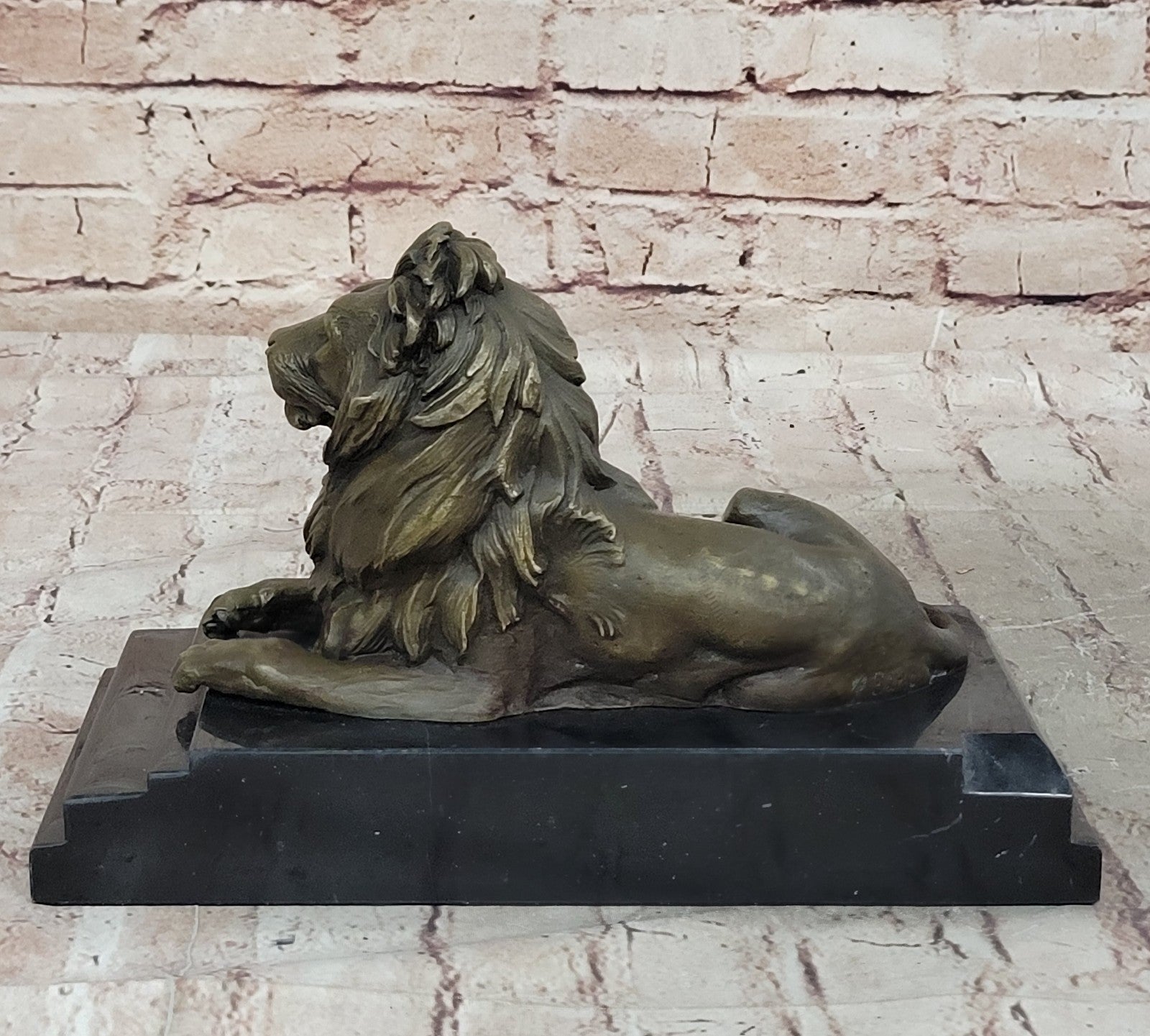 Hot Cast Hand Crafted African Lion Roaring Bronze Sculpture Classic Wildlife NR