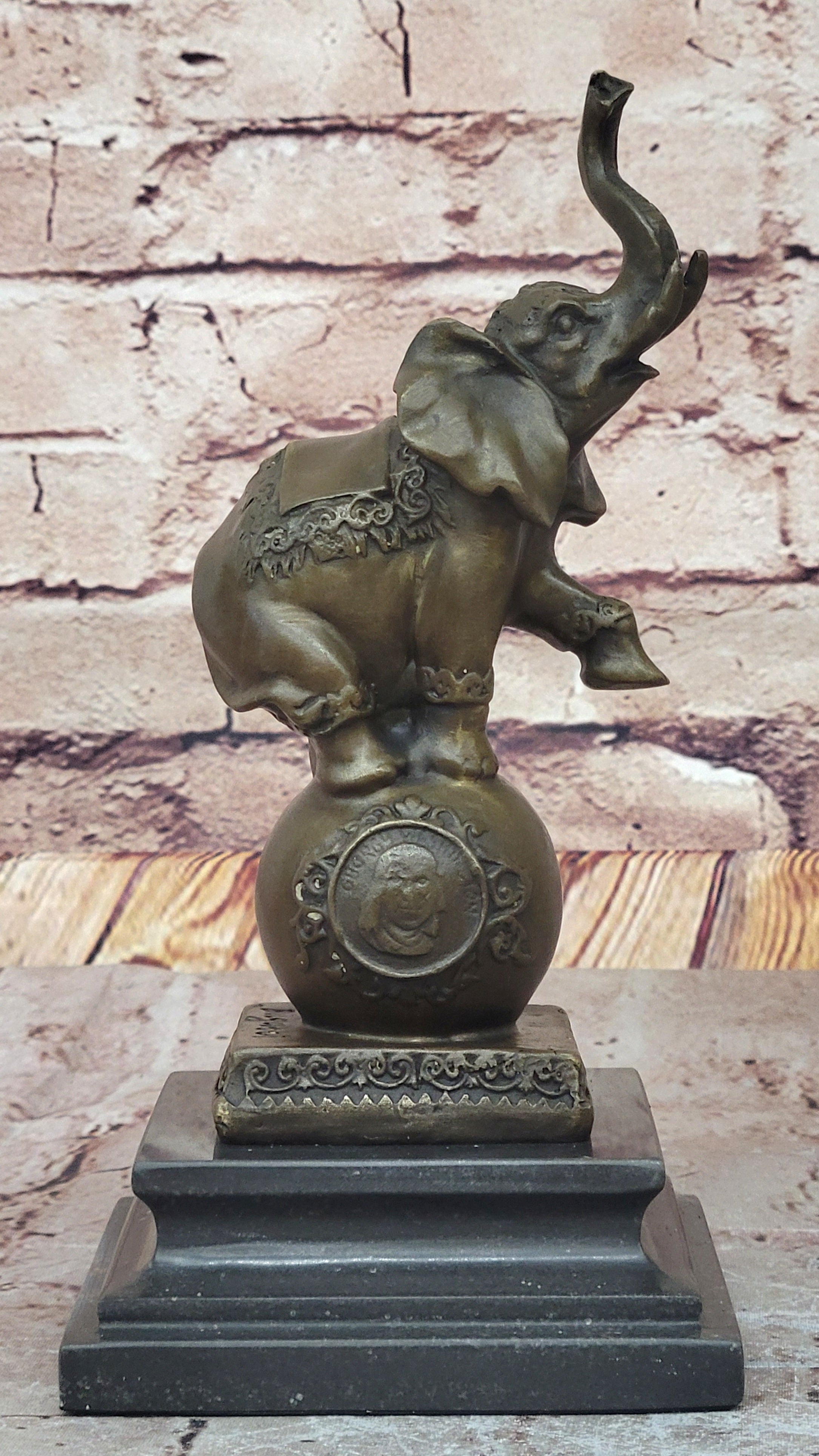 Gorgeous Bronze Elephant Figurine Sculpture Statue Art African Signed Bugatti