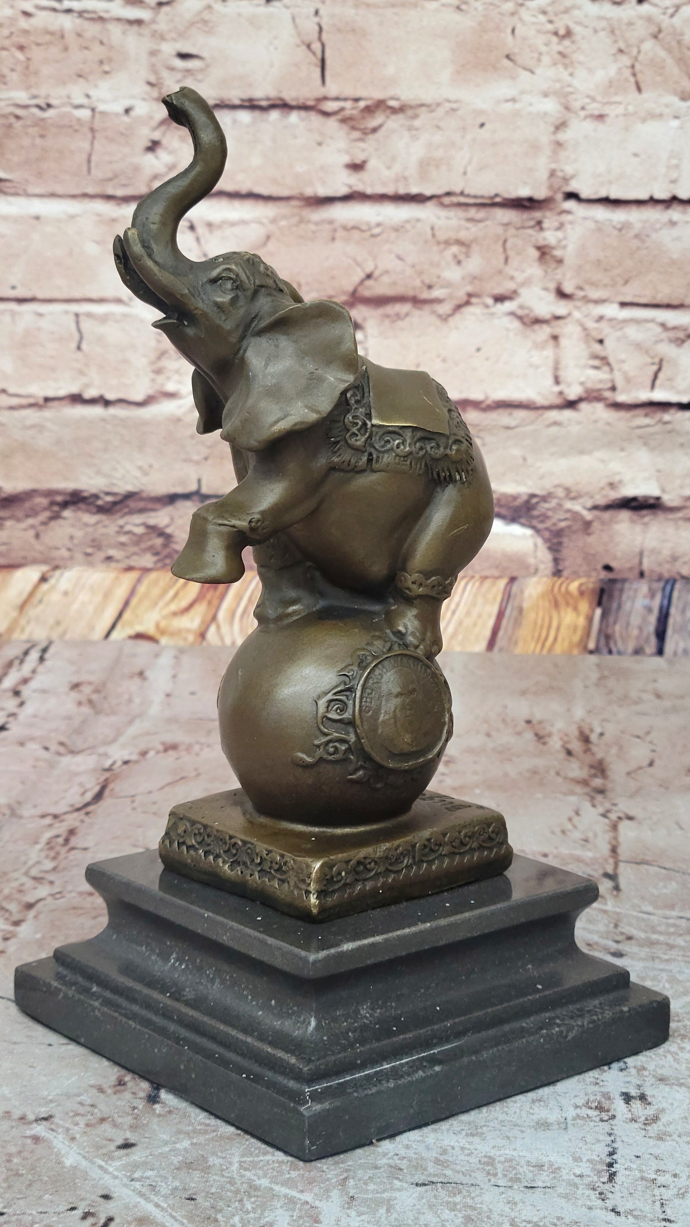 Gorgeous Bronze Elephant Figurine Sculpture Statue Art African Signed Bugatti