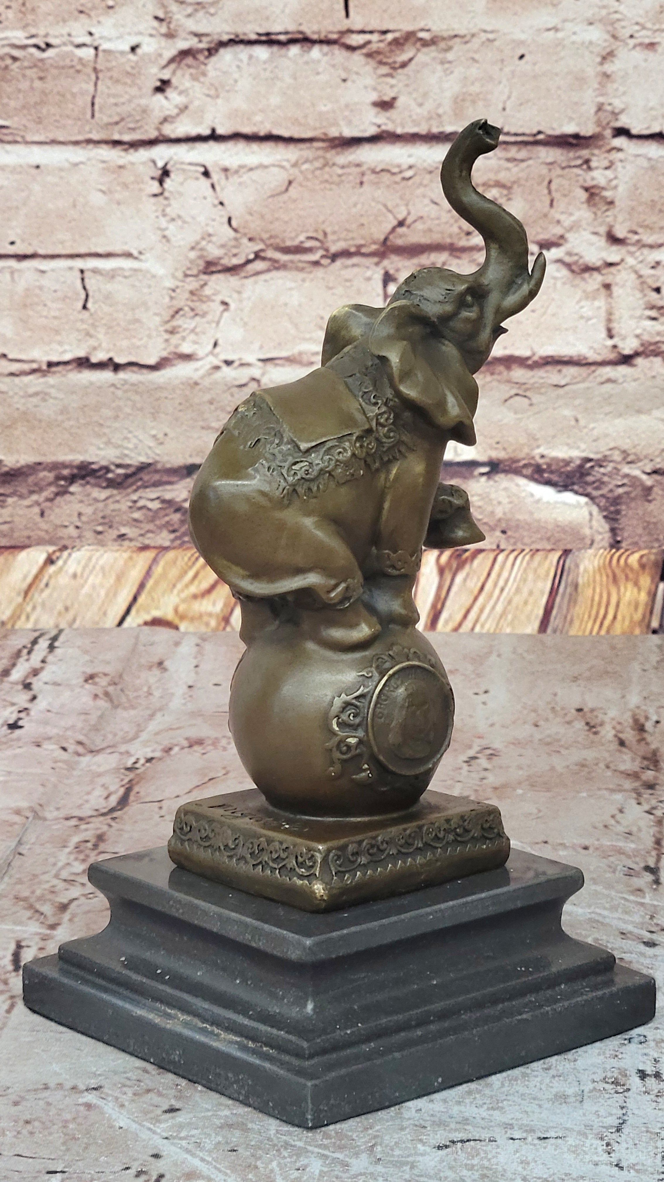 Gorgeous Bronze Elephant Figurine Sculpture Statue Art African Signed Bugatti