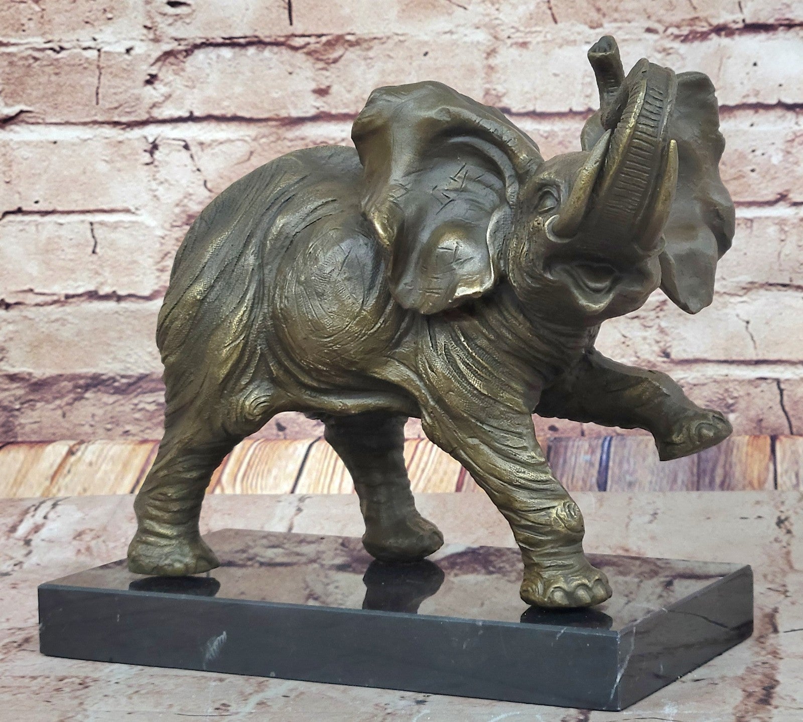 Handcrafted Bugatti Wildlife Animal African Elephant Bronze Sculpture Figurine