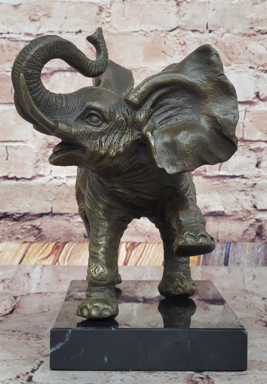 Handcrafted Bugatti Wildlife Animal African Elephant Bronze Sculpture Figurine