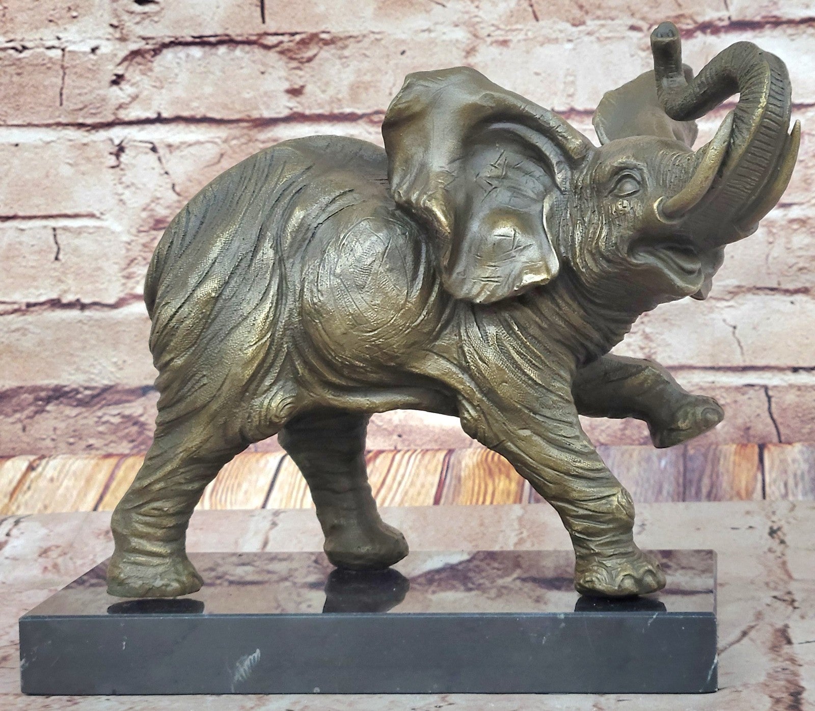 Handcrafted Bugatti Wildlife Animal African Elephant Bronze Sculpture Figurine