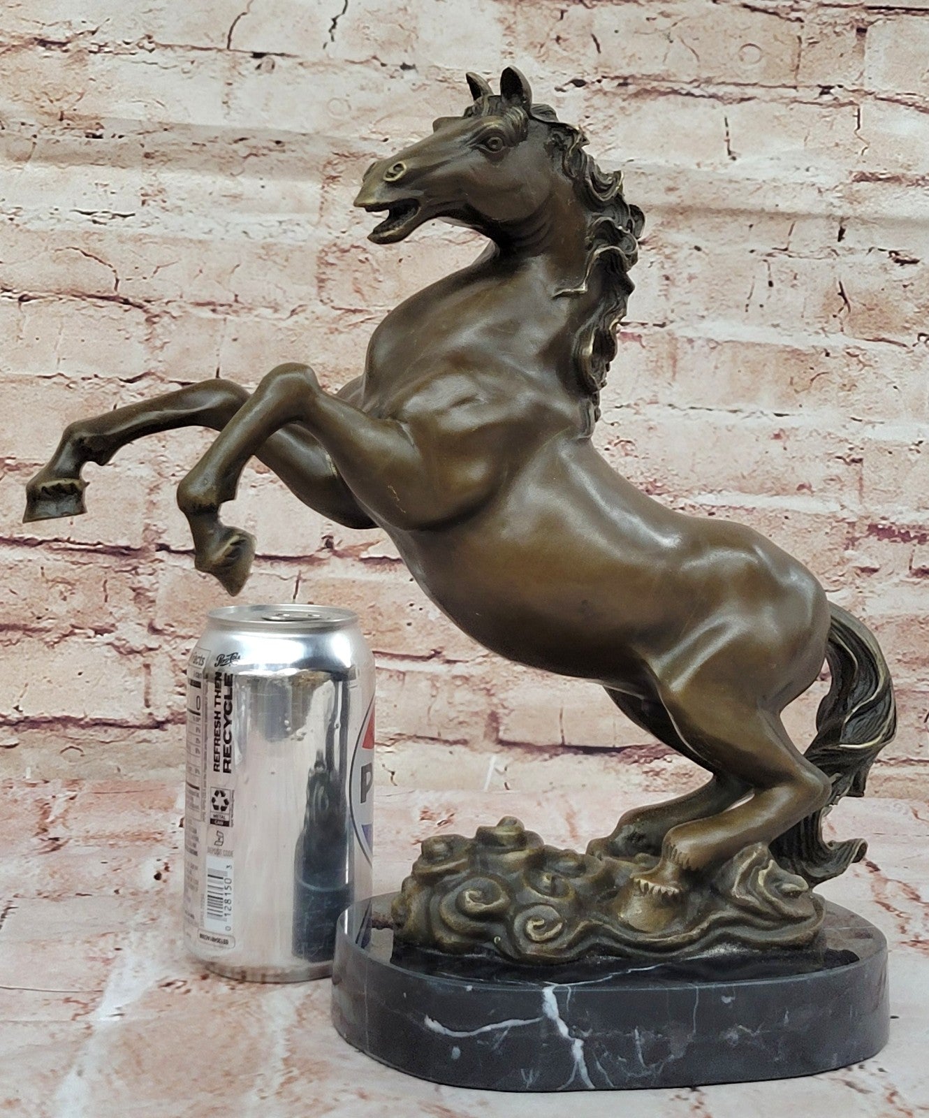 Large P.J Mene Rearing Horse Bronze Sculpture Modern Art Marble Base Figure NR