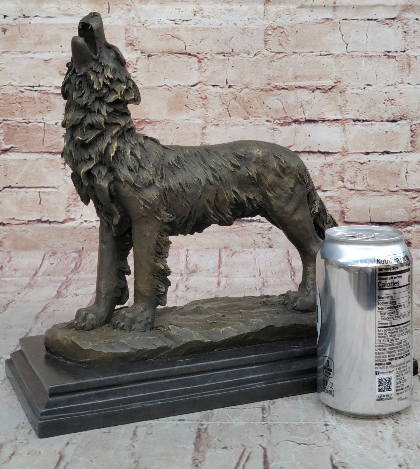 Hot Cast Bronze Wolf Howling Sculpture Signed Original by Milo Cabin Home Decoration