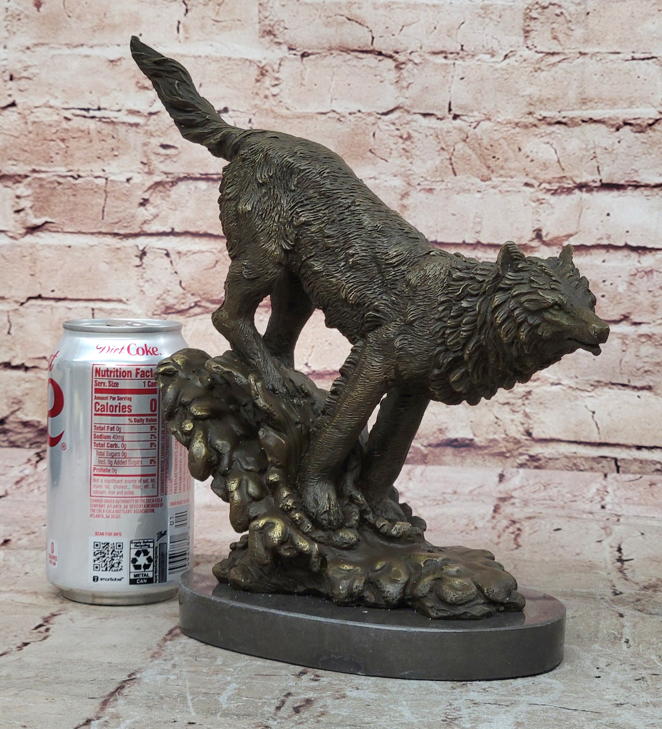 Bronze Whining Wolf Sculpture Dog Breed AKC Wolves Balto Coyote Native American