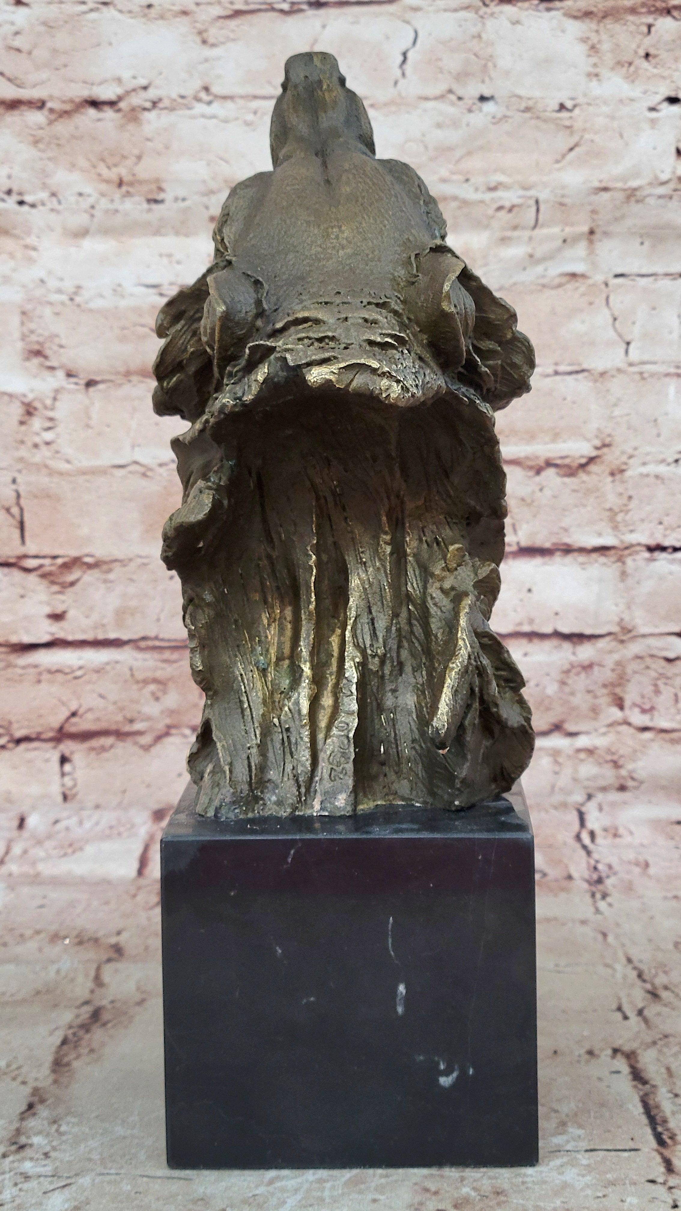 Bronze Sculpture,Hand Made Statue Animal Large Signed Lopez Wolf Art Deco Figure