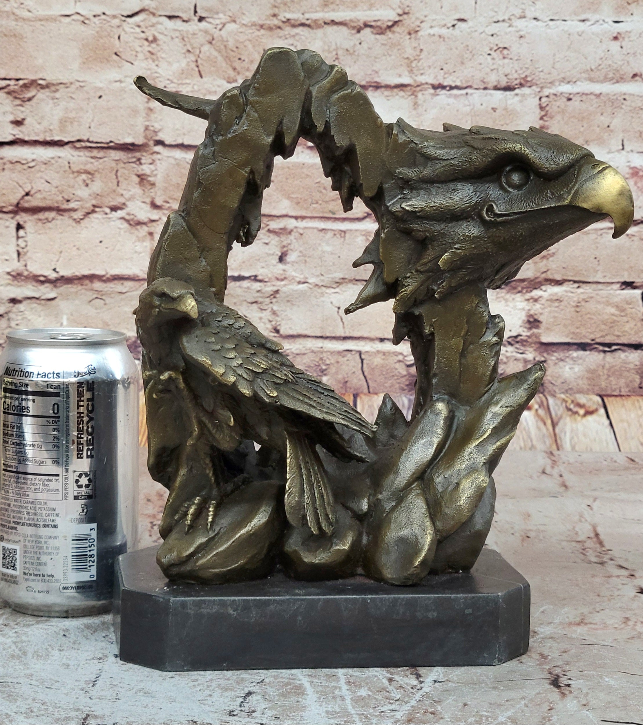 Handcrafted Bronze Bald Eagle Head Bust Sculpture Statue Figurine Wildlife Decor Sale