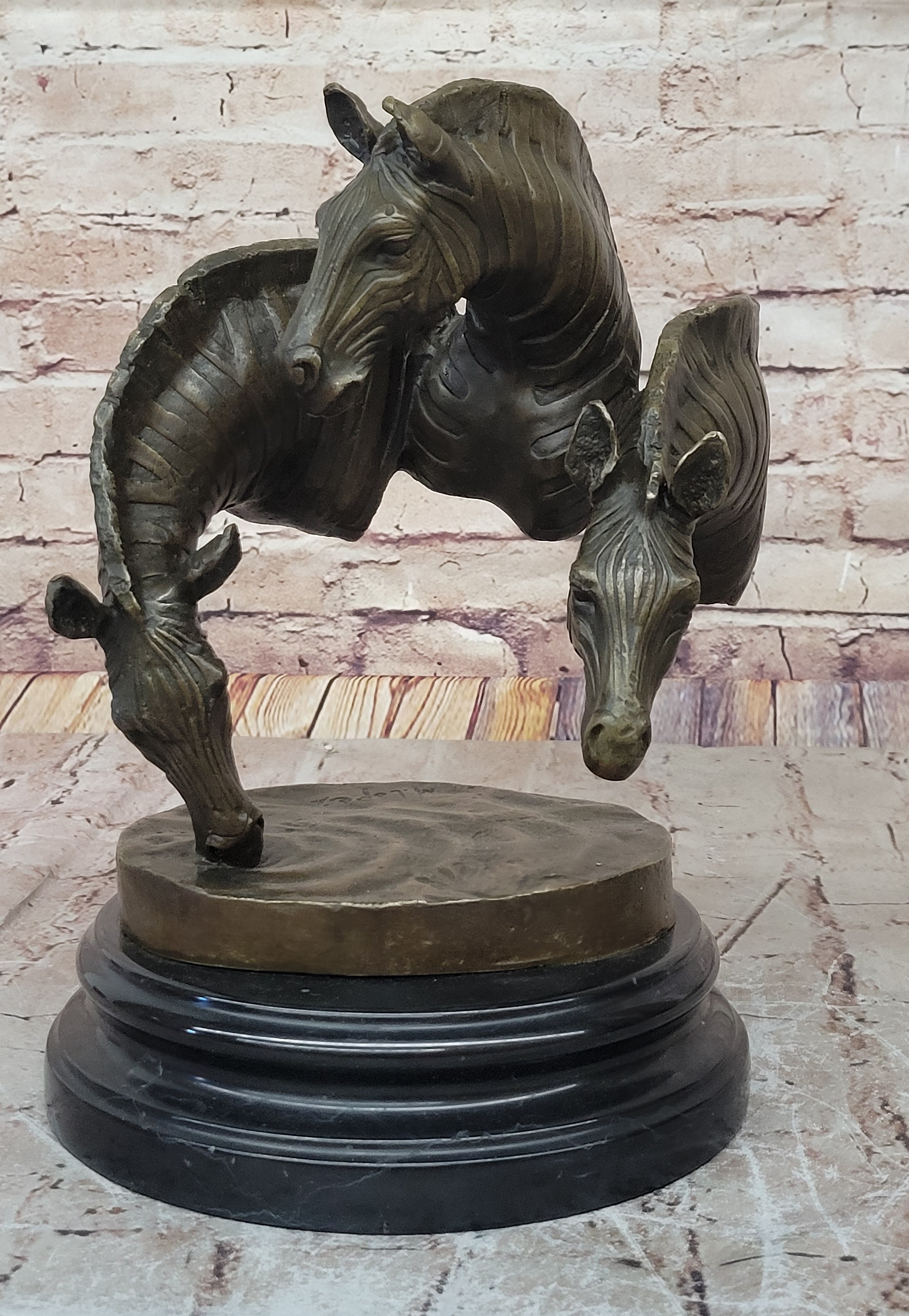 Good design Door to Door High Quality zebra Bronze sculptures Horse Heads Statue