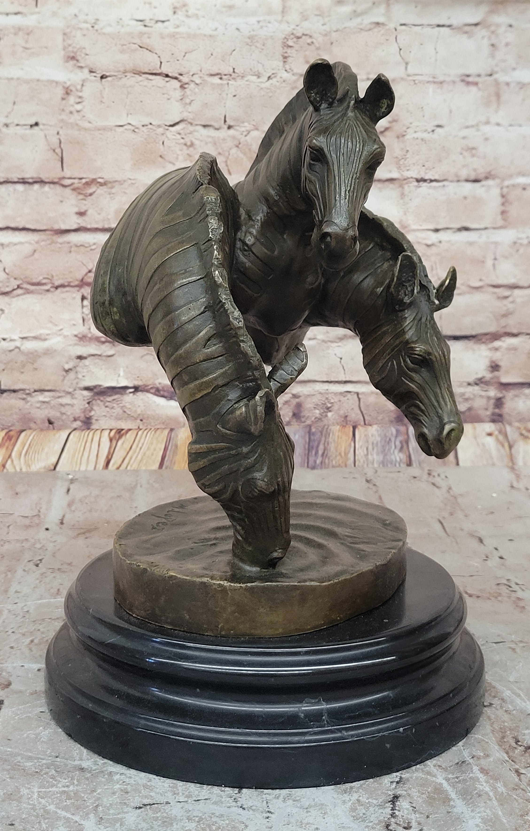 Good design Door to Door High Quality zebra Bronze sculptures Horse Heads Statue