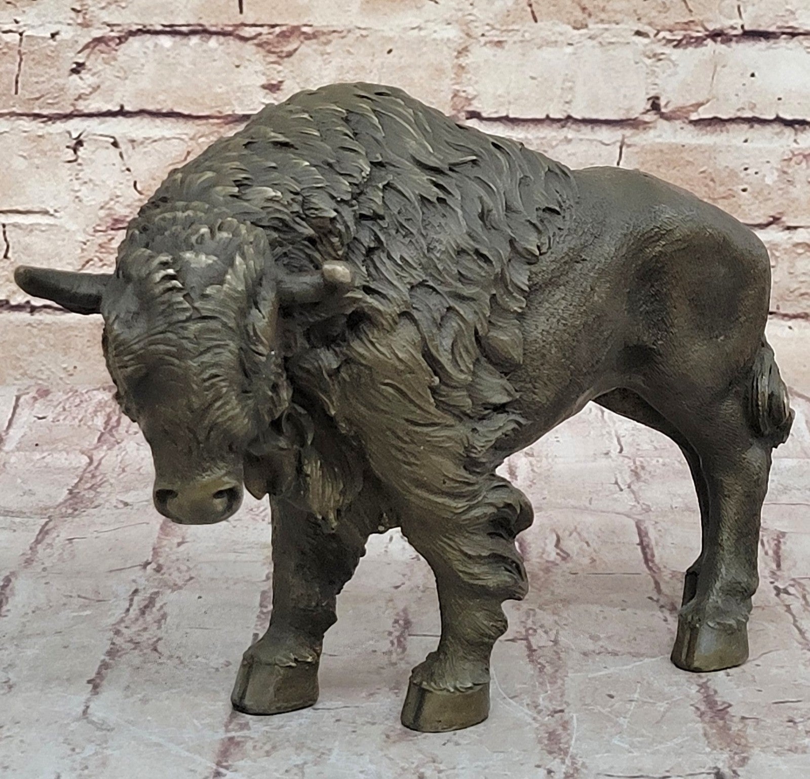 American Buffalo Bison Western Decor Bronze Statue Sculpture Artwork Gift Deal