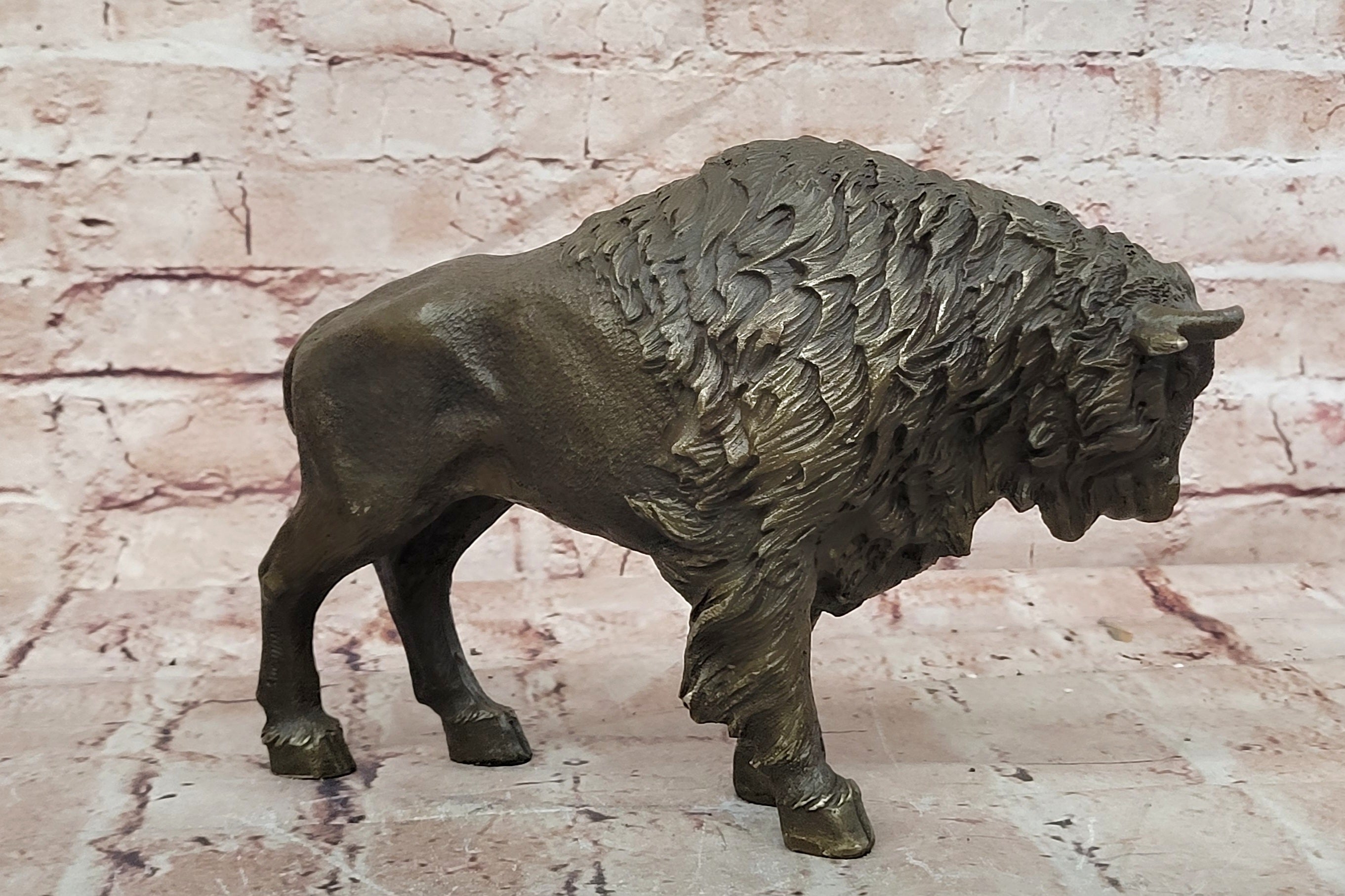 American Buffalo Bison Western Decor Bronze Statue Sculpture Artwork Gift Deal