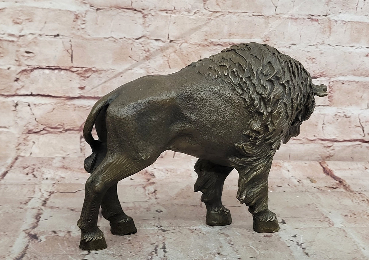 American Buffalo Bison Western Decor Bronze Statue Sculpture Artwork Gift Deal