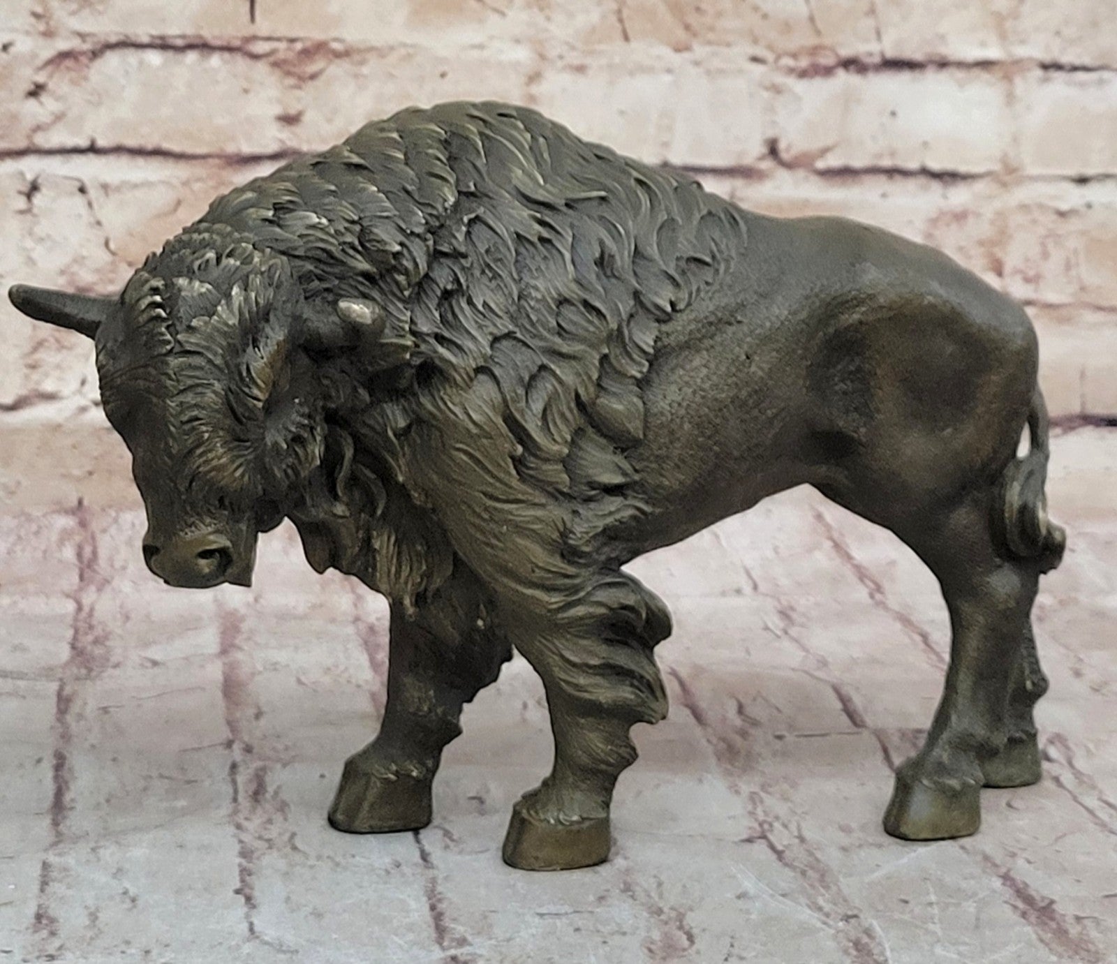 American Buffalo Bison Western Decor Bronze Statue Sculpture Artwork Gift Deal