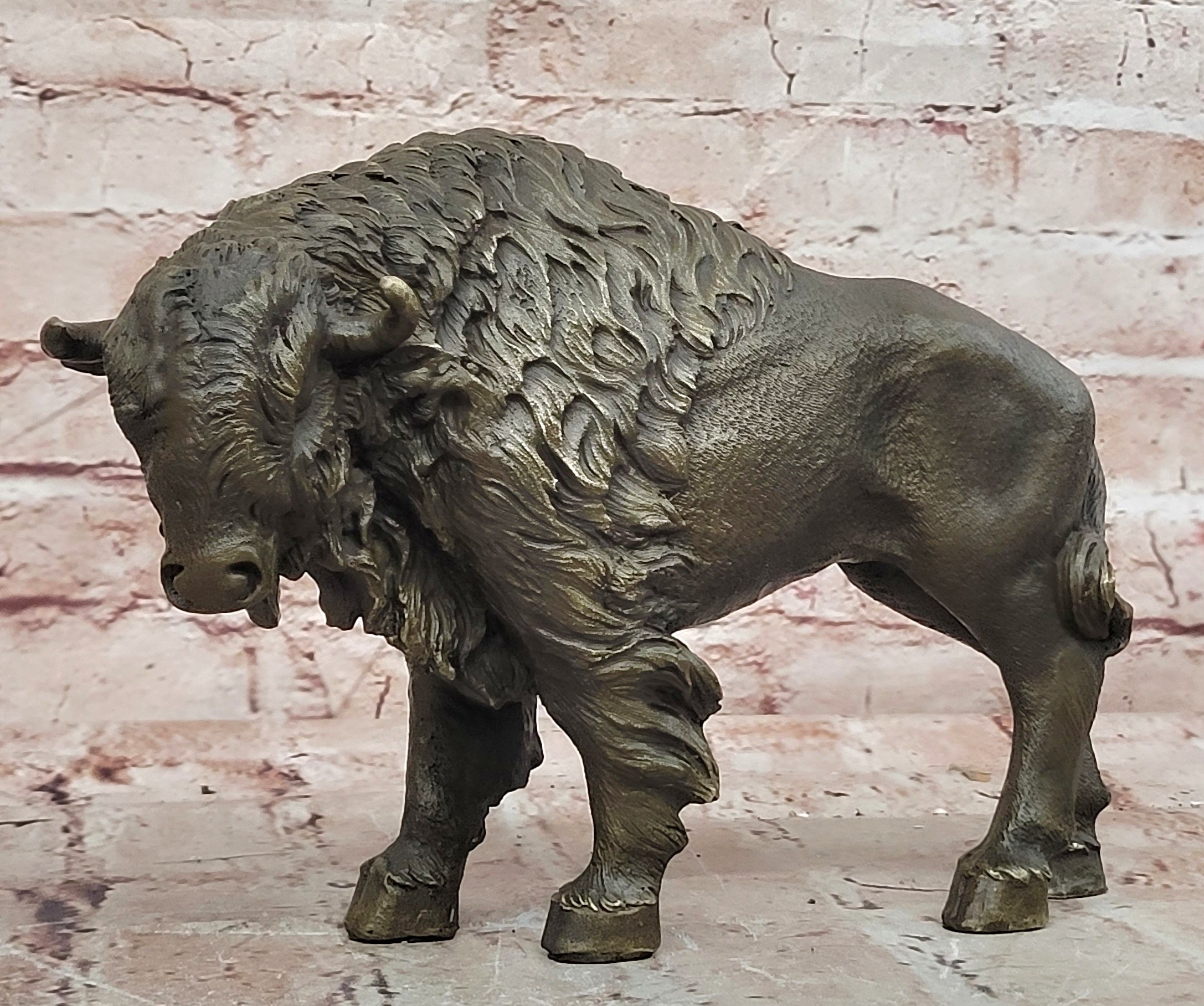 American Buffalo Bison Western Decor Bronze Statue Sculpture Artwork Gift Deal