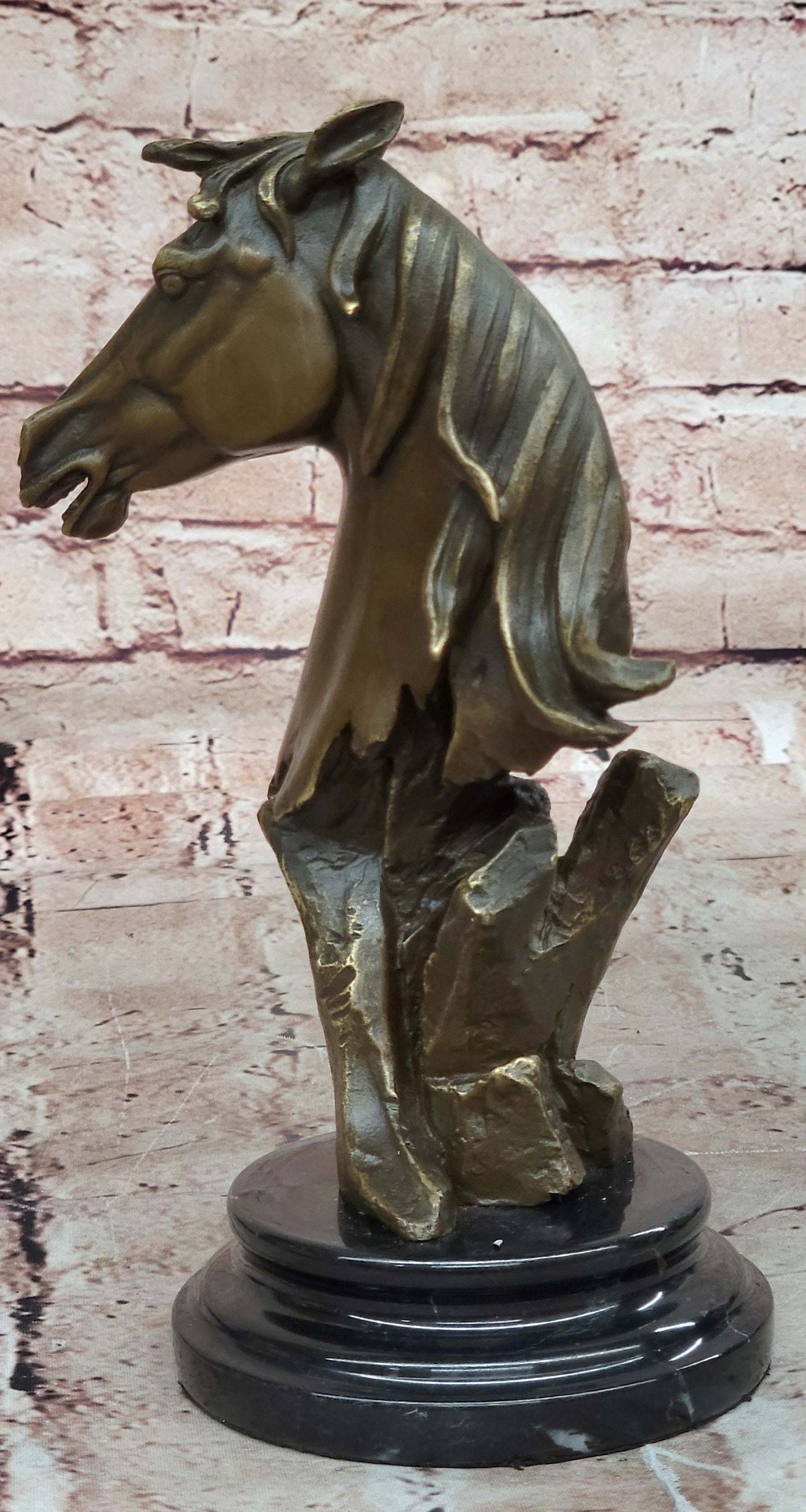 Bronze Sculpture Handcrafted SALE Marble Bust Head Horse Modern Abstract Artwork