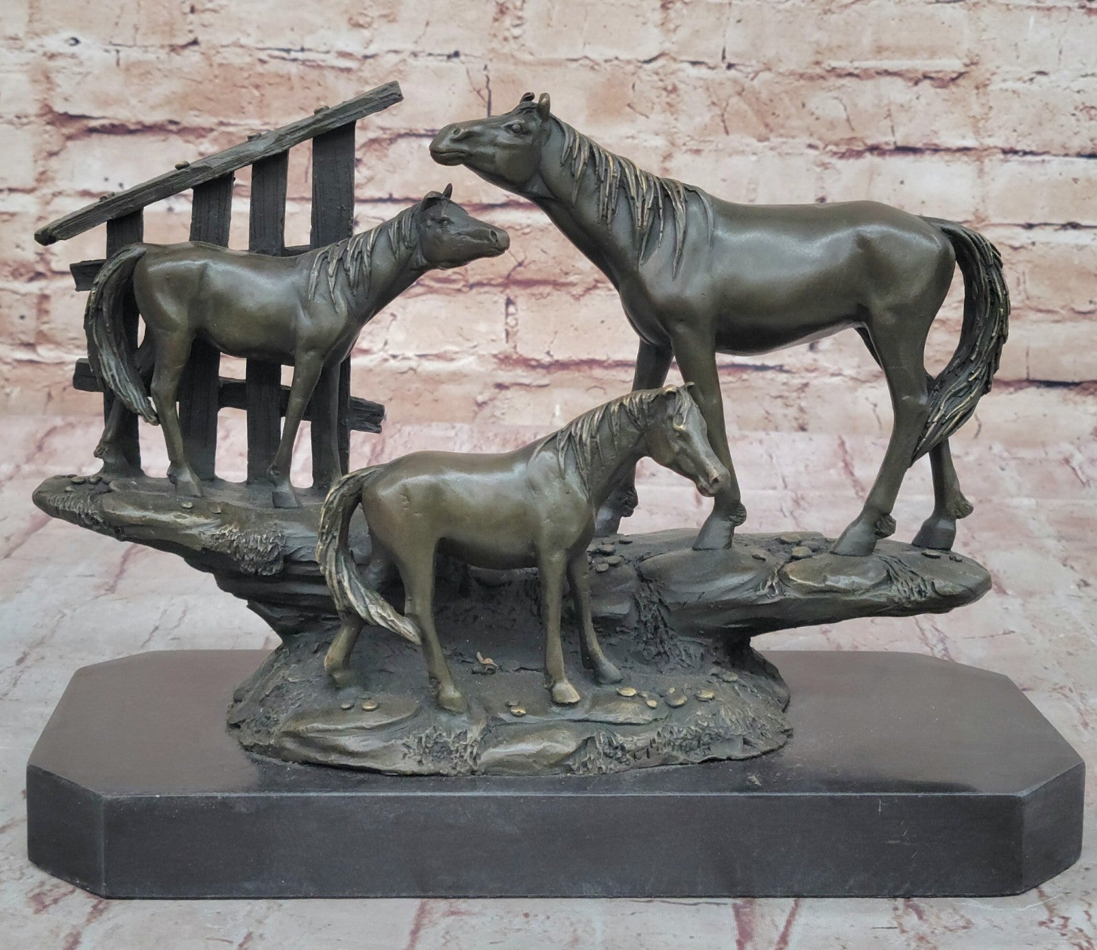 Handcrafted bronze sculpture SALE Metal Cast Horses Family Large Art Animal