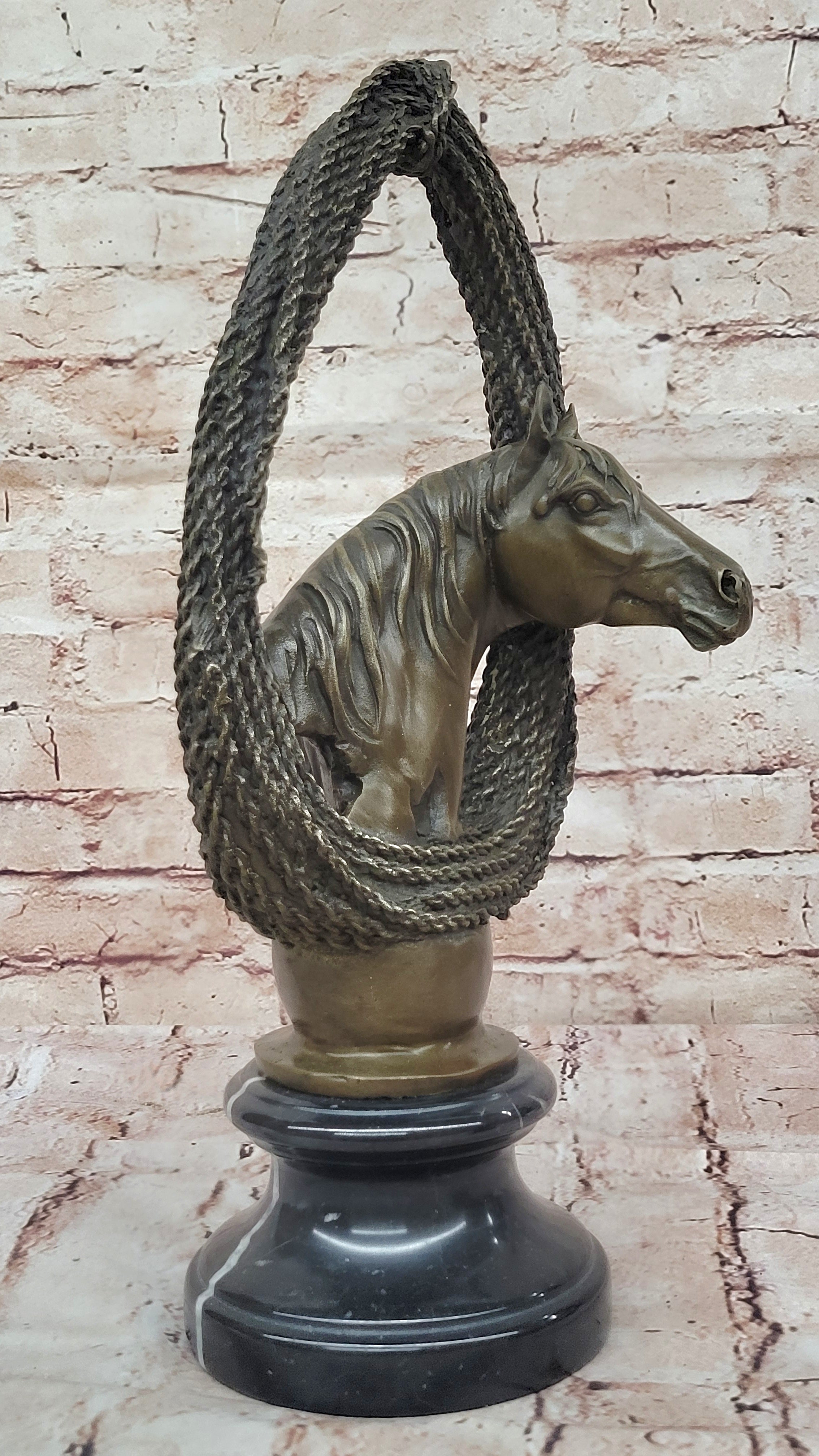 Handcrafted bronze sculpture SALE Base Marble Bust Lover Horse Trophy Deco Art