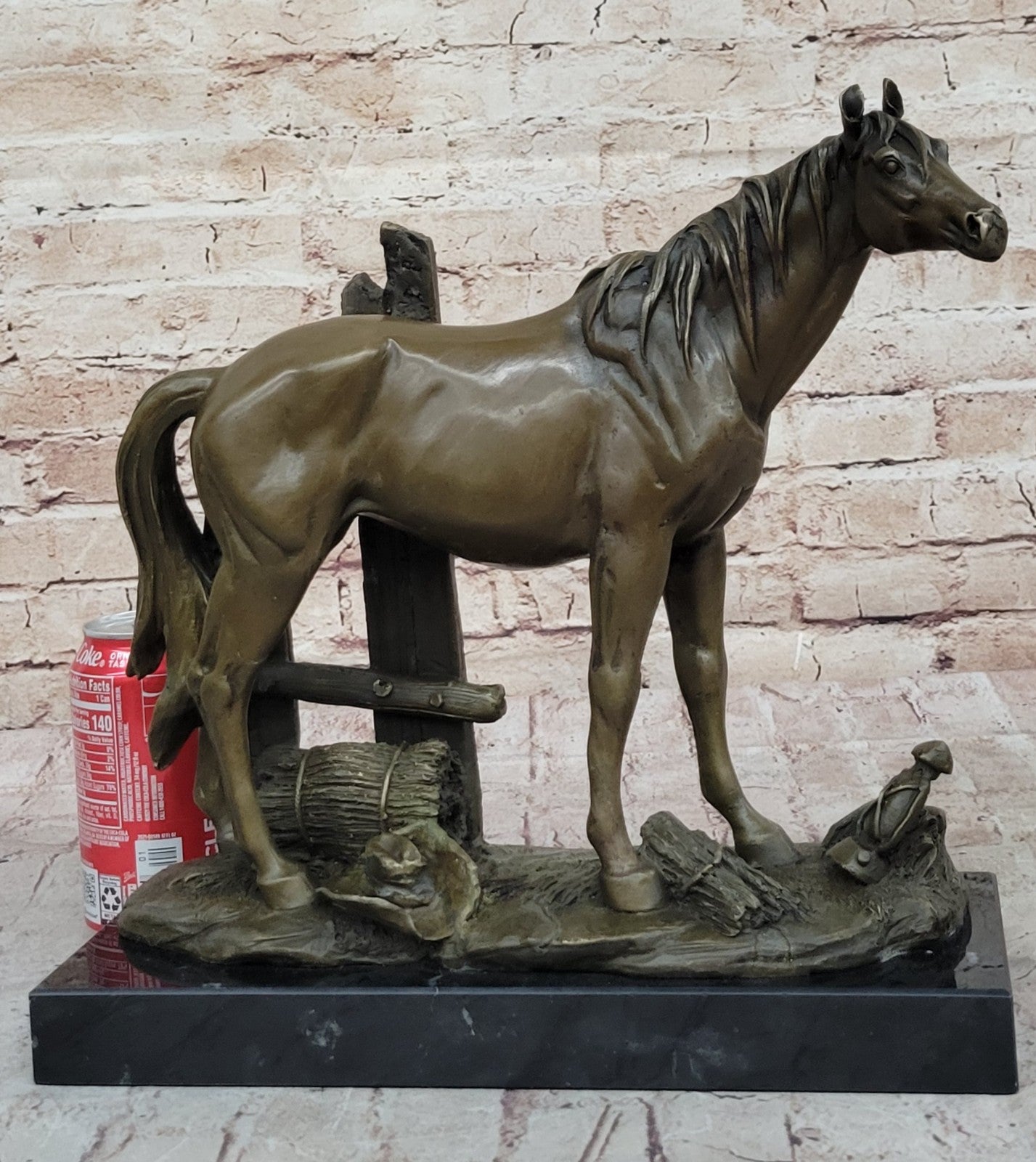 Art Deco Western Art Work Horse Bronze Sculpture Farm Cabin Decoration Figurine
