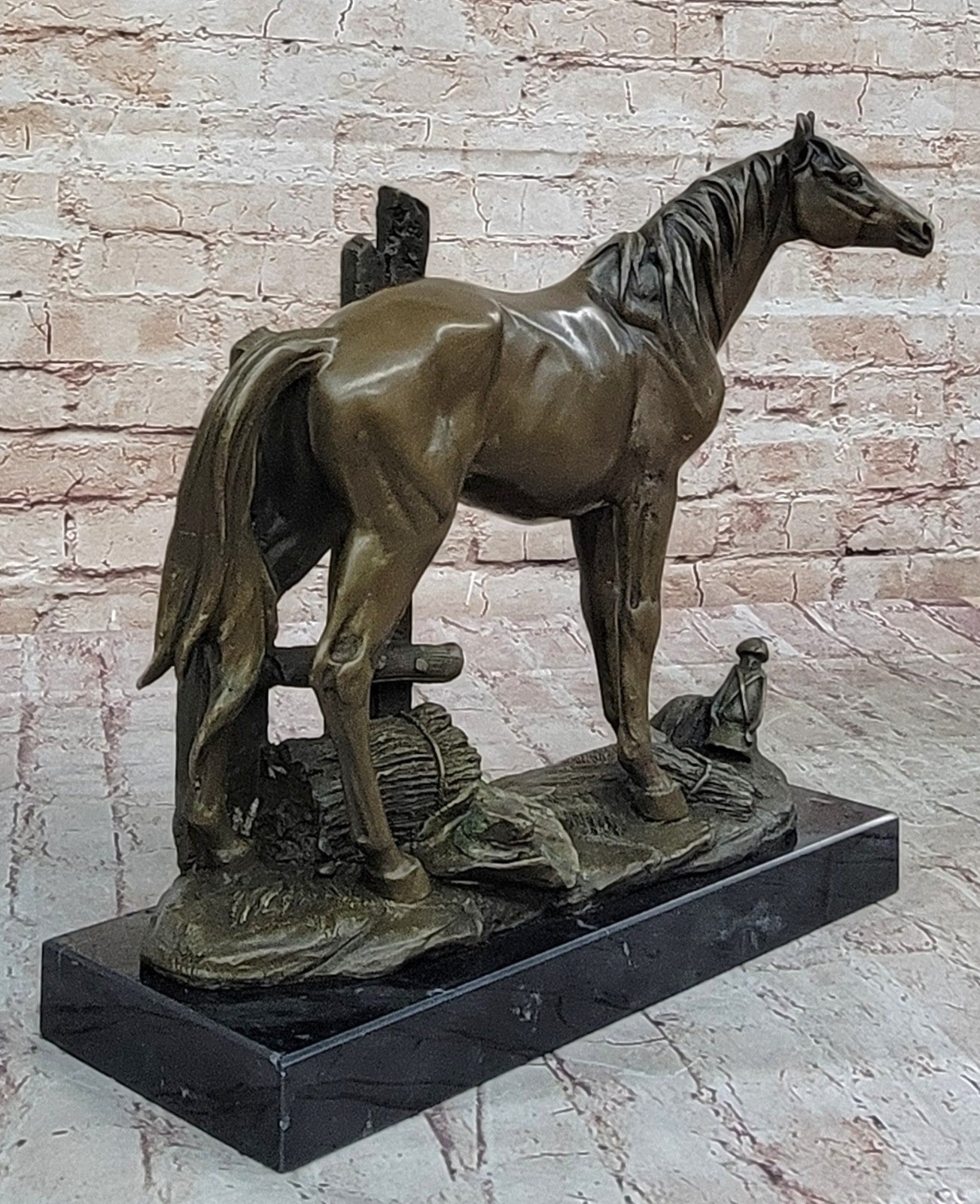 Art Deco Western Art Work Horse Bronze Sculpture Farm Cabin Decoration Figurine