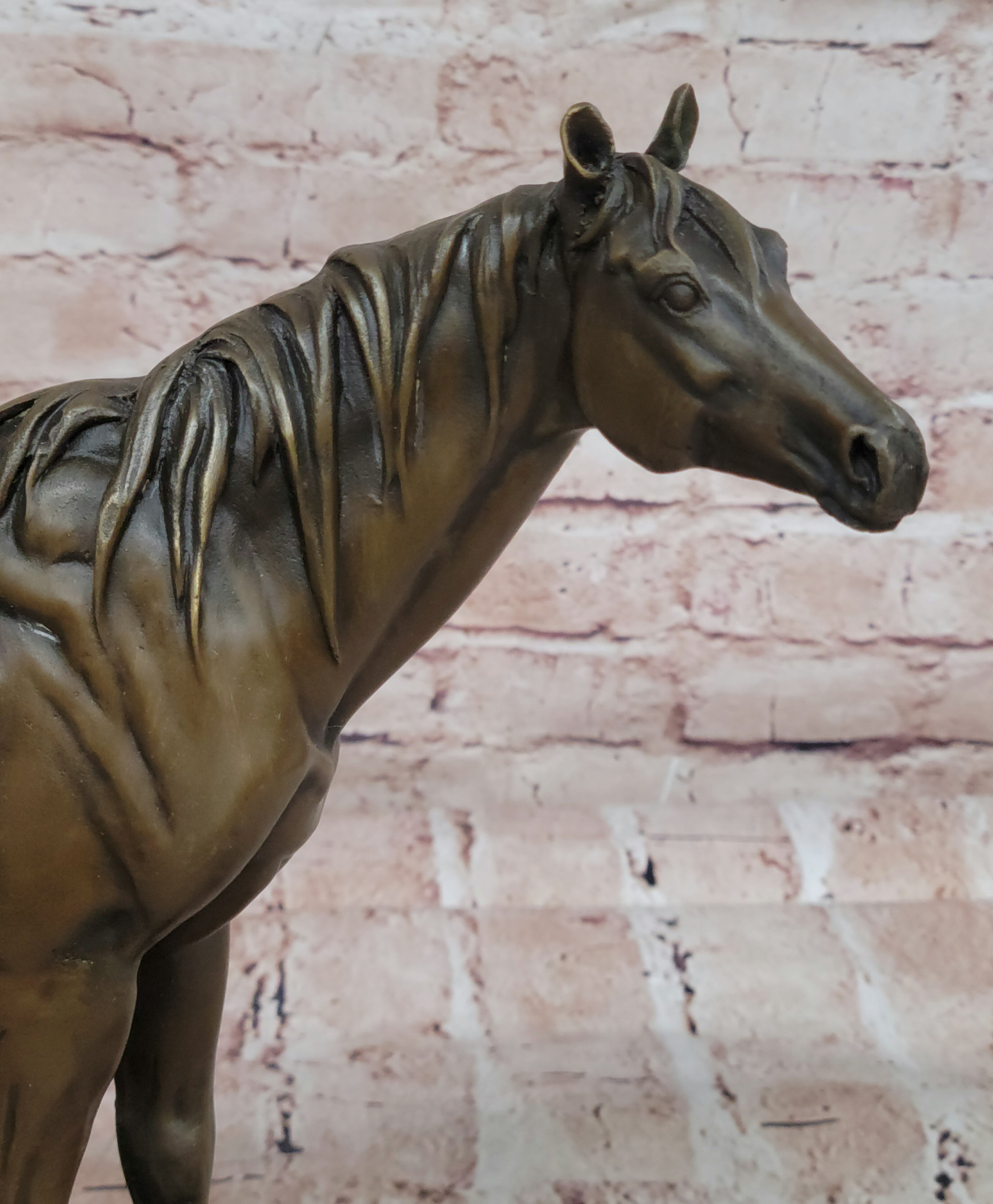 Art Deco Western Art Work Horse Bronze Sculpture Farm Cabin Decoration Figurine