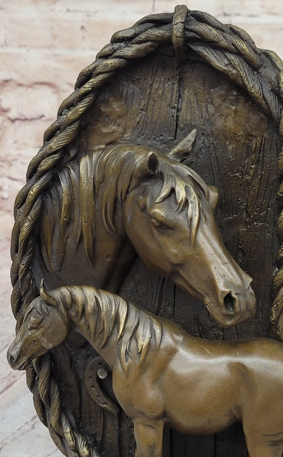 Bust Trophy Horse Bronze And Figure Art Superb Handcrafted Sculpture Hot Cast T