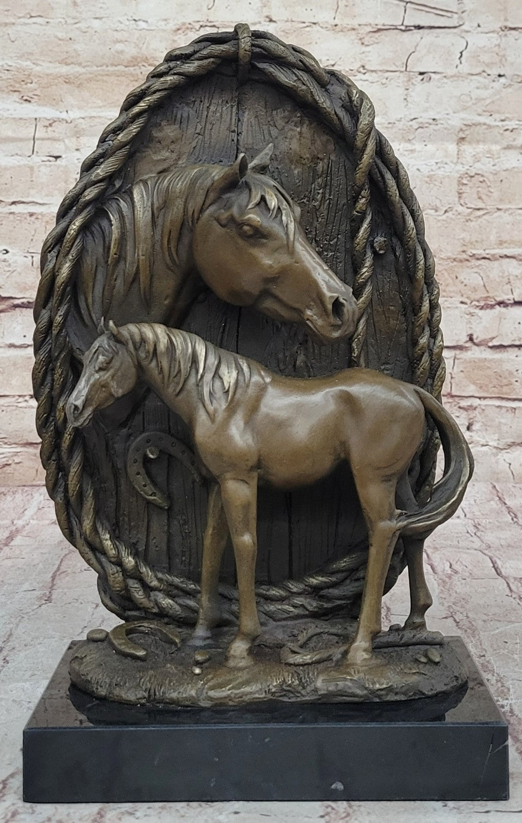 Bust Trophy Horse Bronze And Figure Art Superb Handcrafted Sculpture Hot Cast T