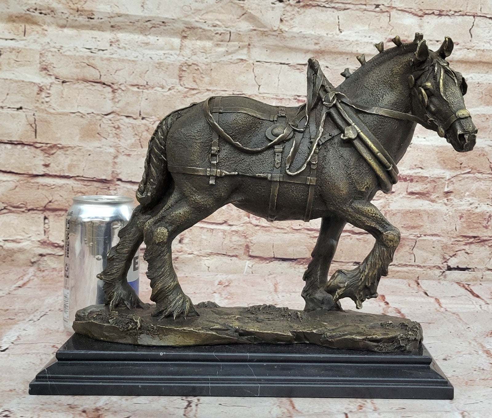 Hot Cast Genuine Solid Bronze Monumental Clydesdale Horse Home Decoration