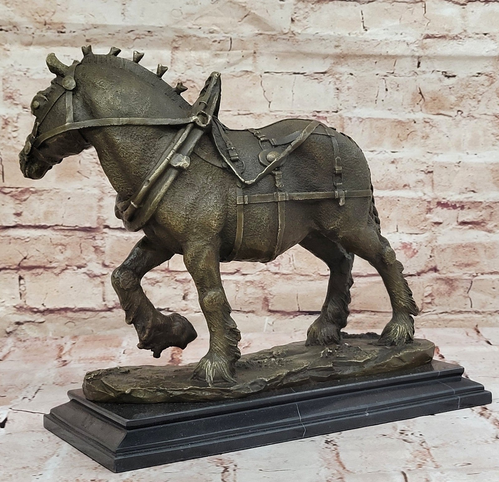 Hot Cast Genuine Solid Bronze Monumental Clydesdale Horse Home Decoration