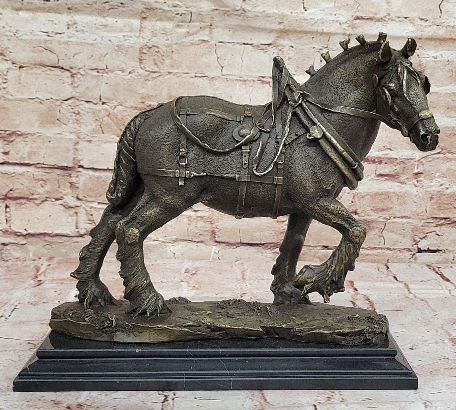Hot Cast Genuine Solid Bronze Monumental Clydesdale Horse Home Decoration