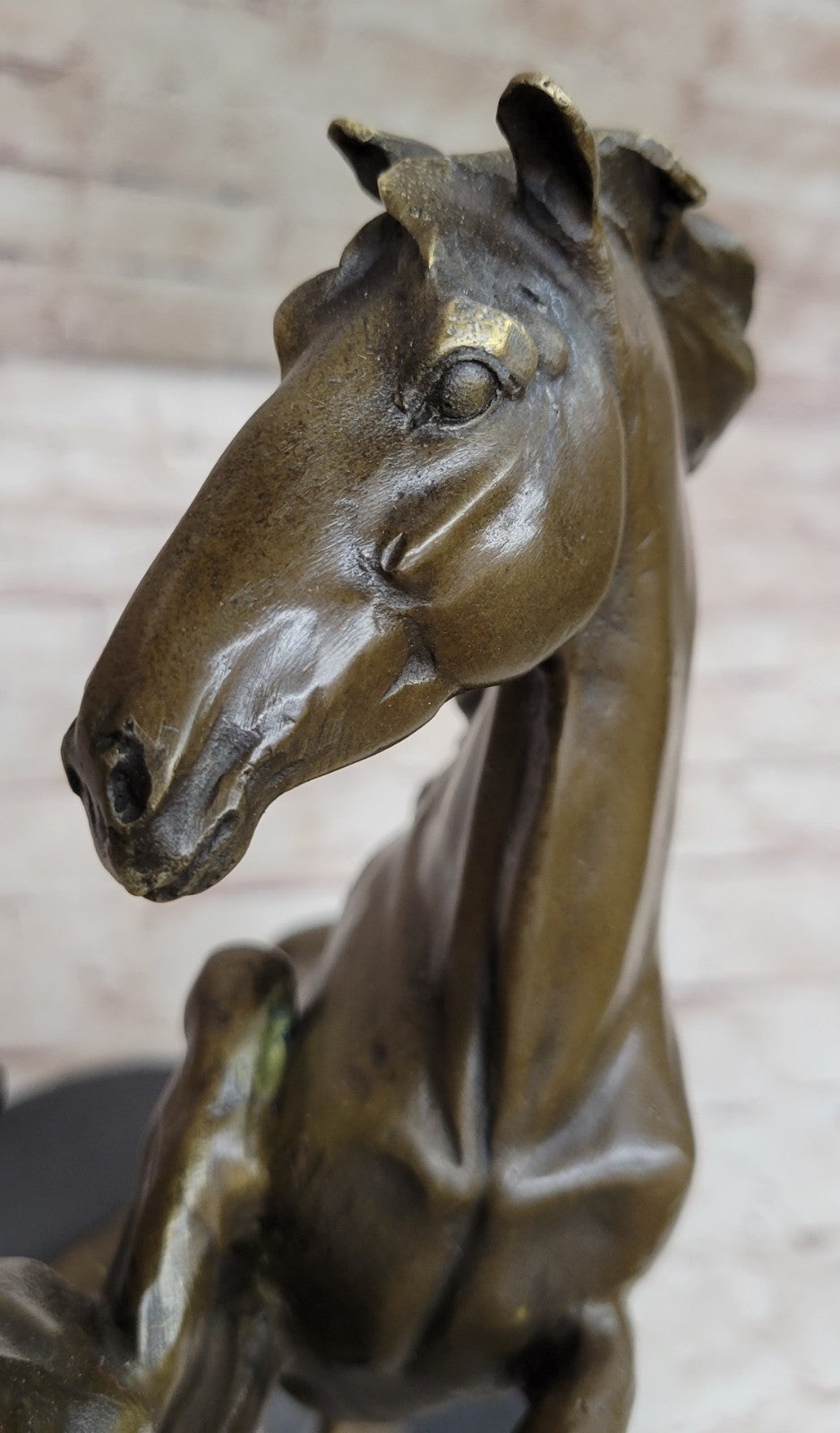 Western Art Two Extra Large Horse Stallion Brattling it Out Bronze Sculpture Fig