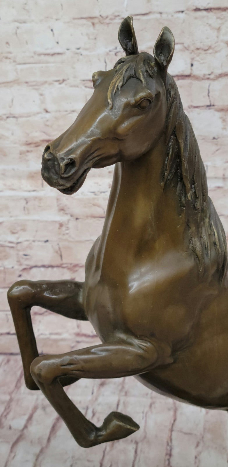 Rearing Horse Man Trainer Equestrian Artwork Bronze Marble Statue Sculpture Gift