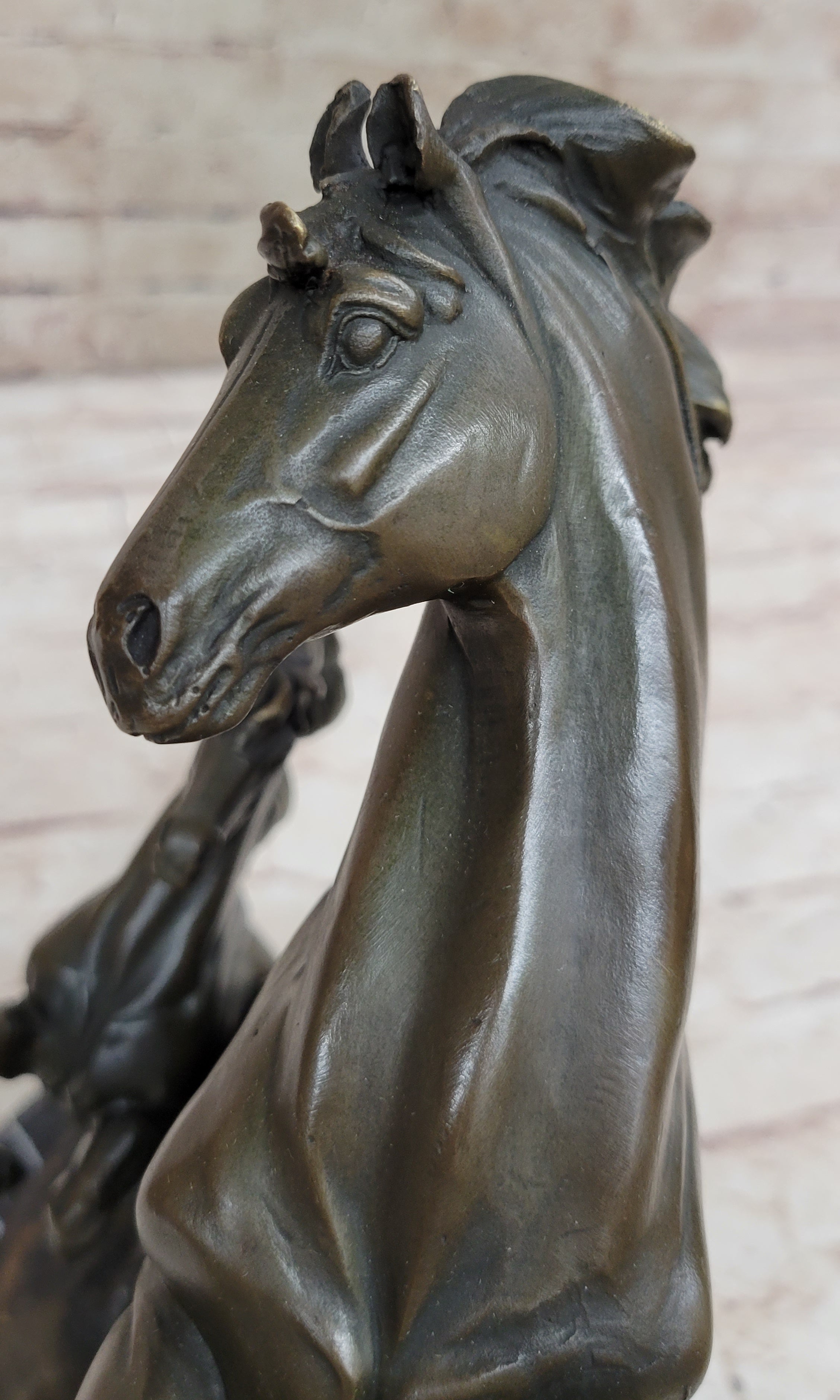 HORSES REARING BRONZE COLLECTABLE FIGURINE BEAUTIFUL AND MAJESTIC STATUE 