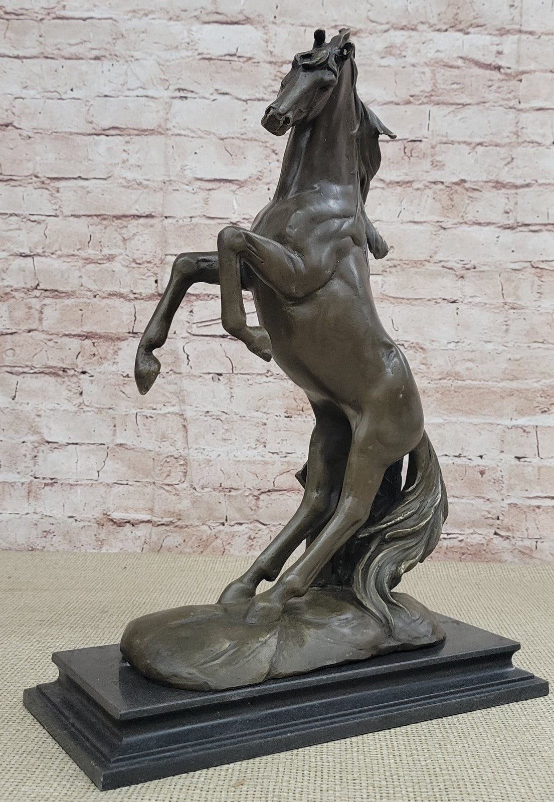 Massive Original Lopez Rearing Arabian Horse Wild Bronze Sculpture Statue Gift