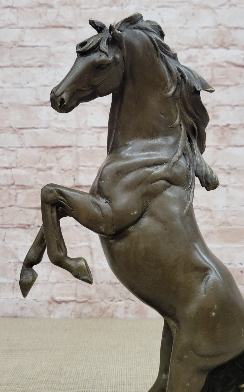 Massive Original Lopez Rearing Arabian Horse Wild Bronze Sculpture Statue Gift