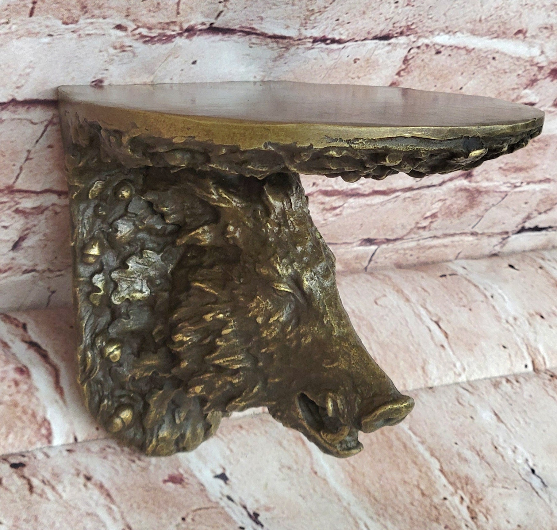 Wild Boar Head Wall Mount Bronze Copper Home Decor Wild Hog Sculpture
