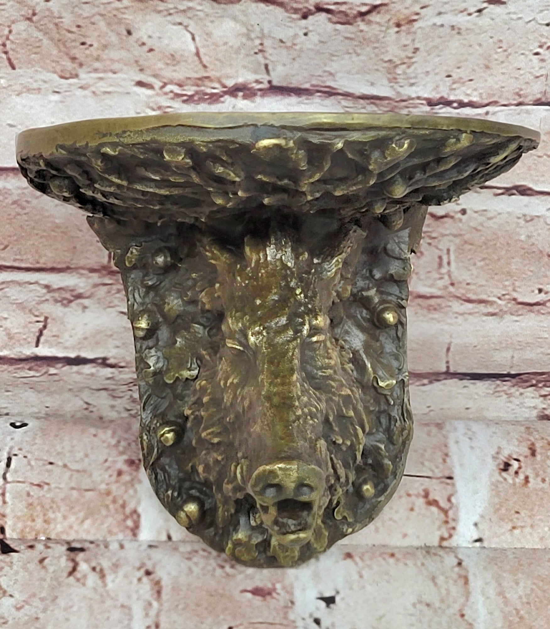 Wild Boar Head Wall Mount Bronze Copper Home Decor Wild Hog Sculpture