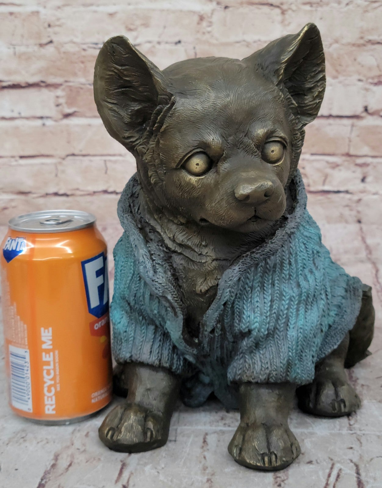 Art Deco Hot Cast Handcrafted Bronze Longcoat chihuahua Dog Animal Sculpture Sale