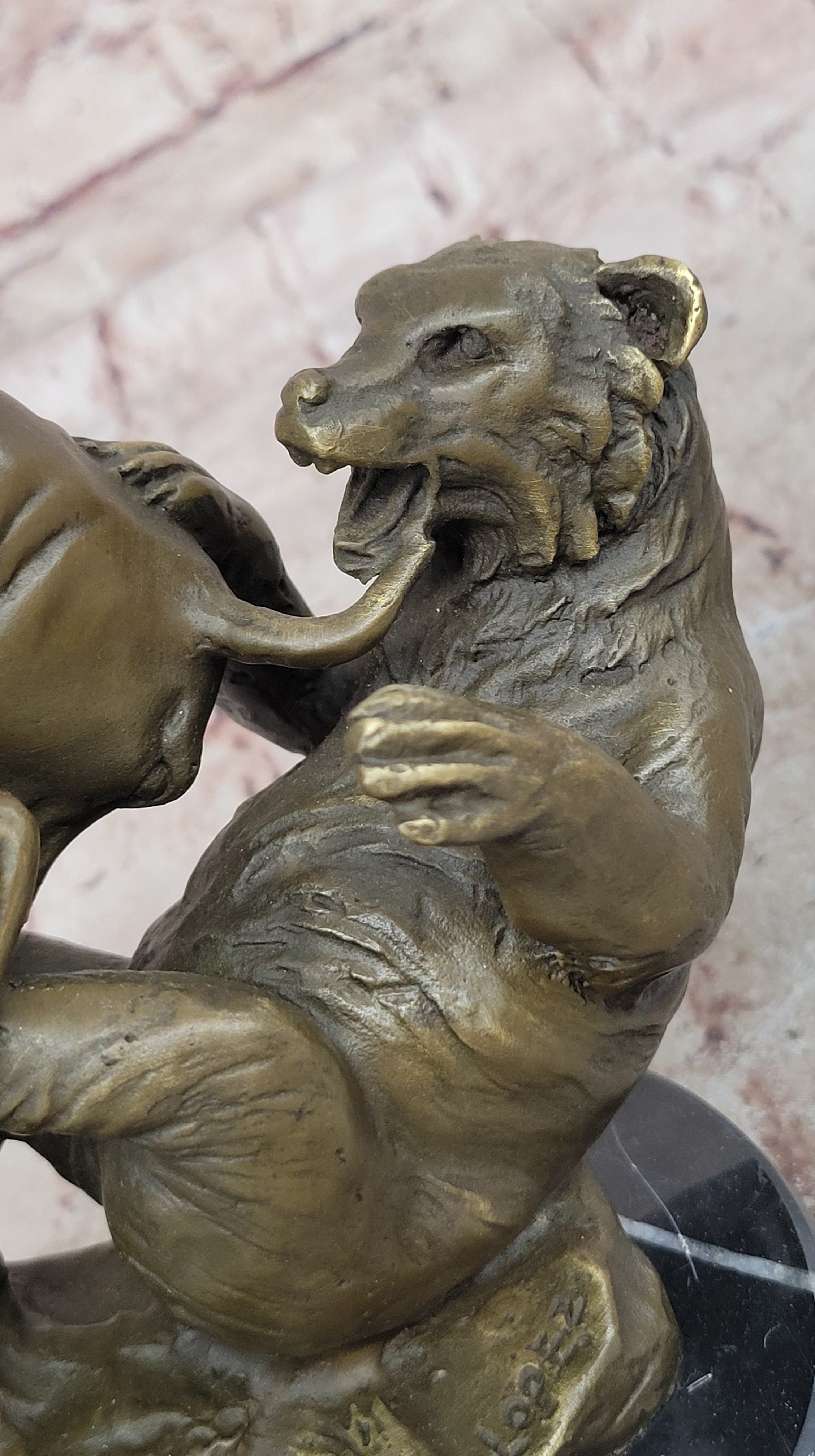 Handcrafted bronze sculpture SALE Bas Marble Bear Vs Bull Market Stock Cast Hot