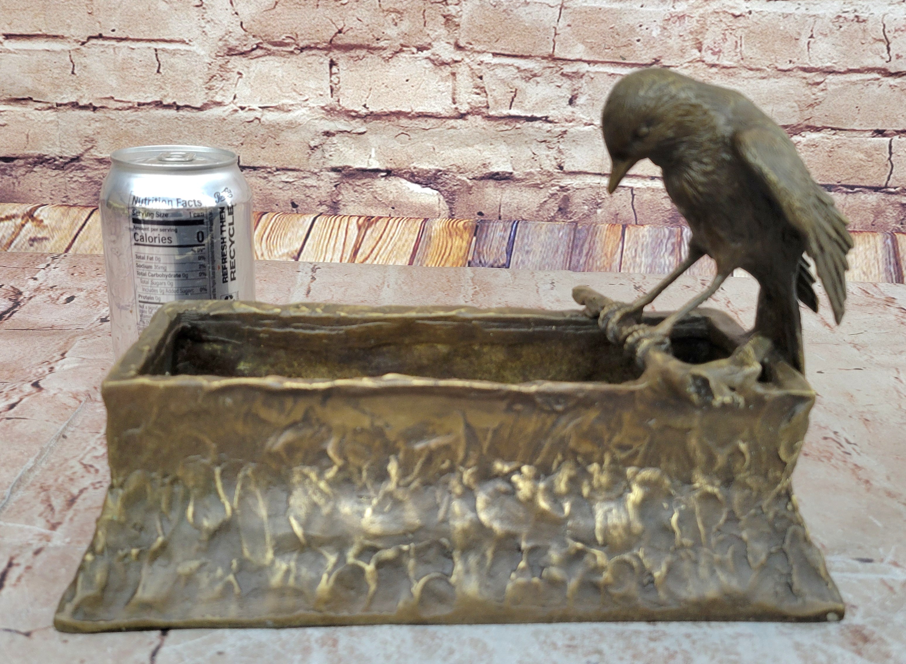 Genuine Real Bronze Bird Bath Planter: Enhance Your Home and Outdoor Spaces