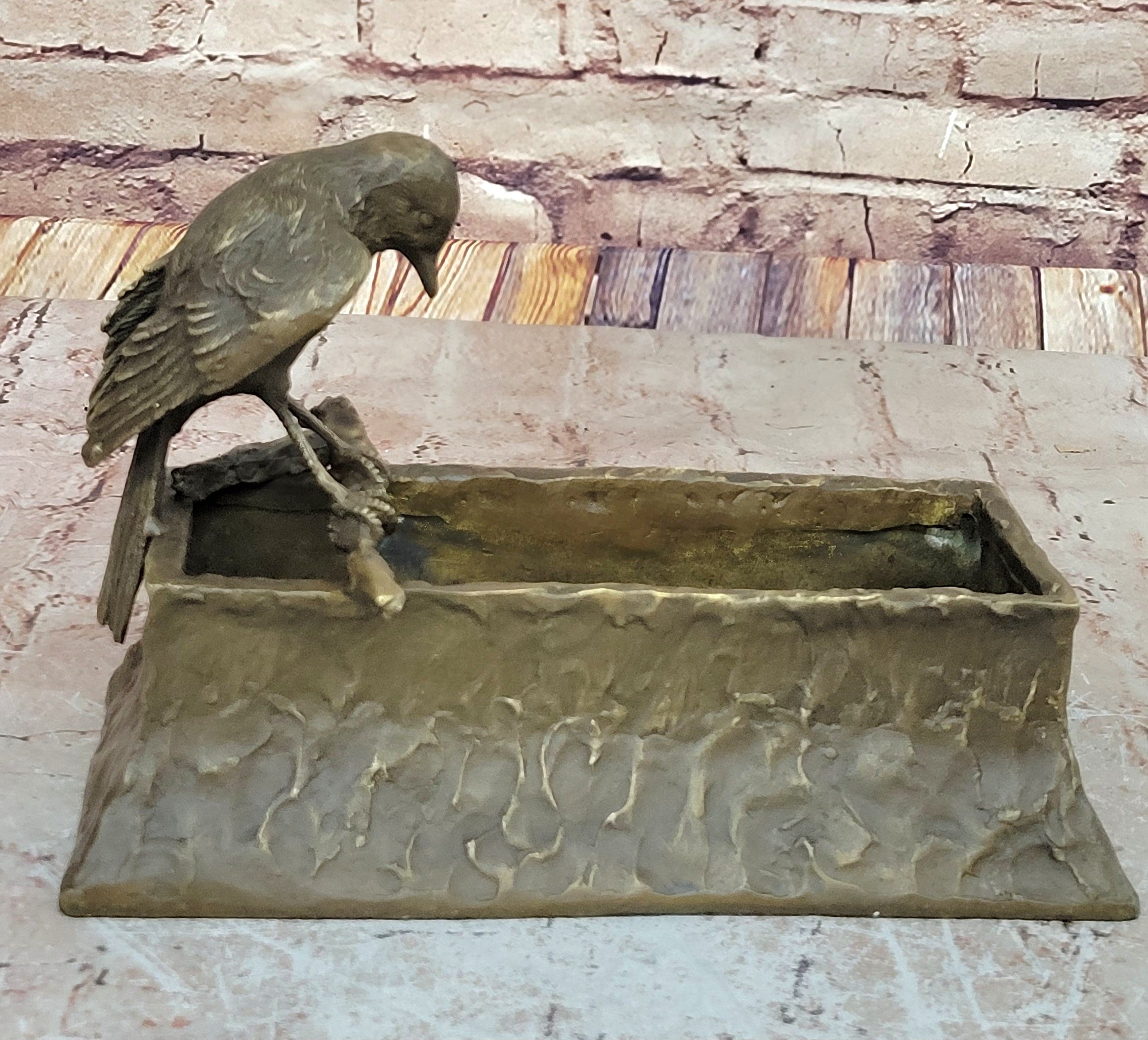 Genuine Real Bronze Bird Bath Planter: Enhance Your Home and Outdoor Spaces