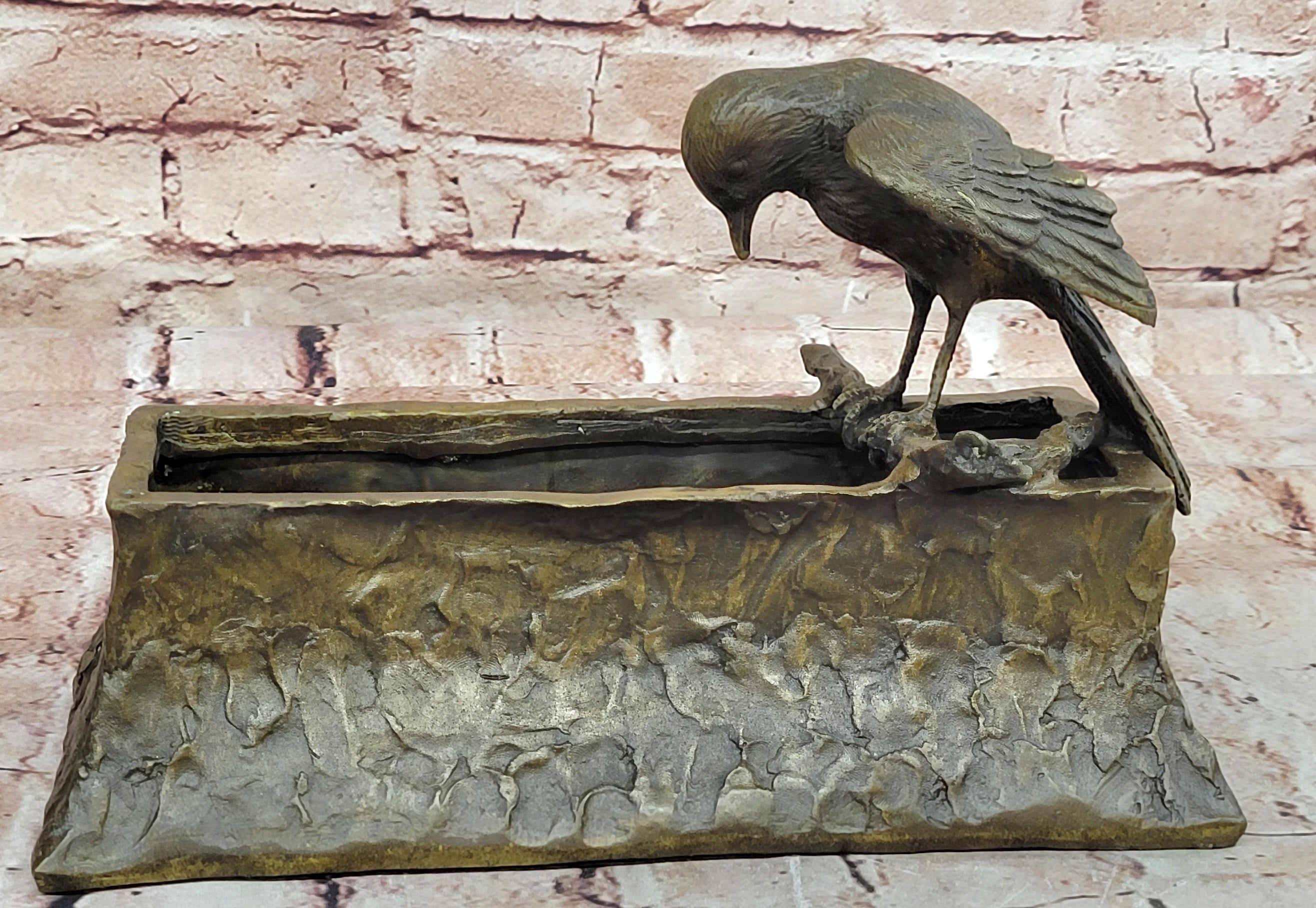 Genuine Real Bronze Bird Bath Planter: Enhance Your Home and Outdoor Spaces