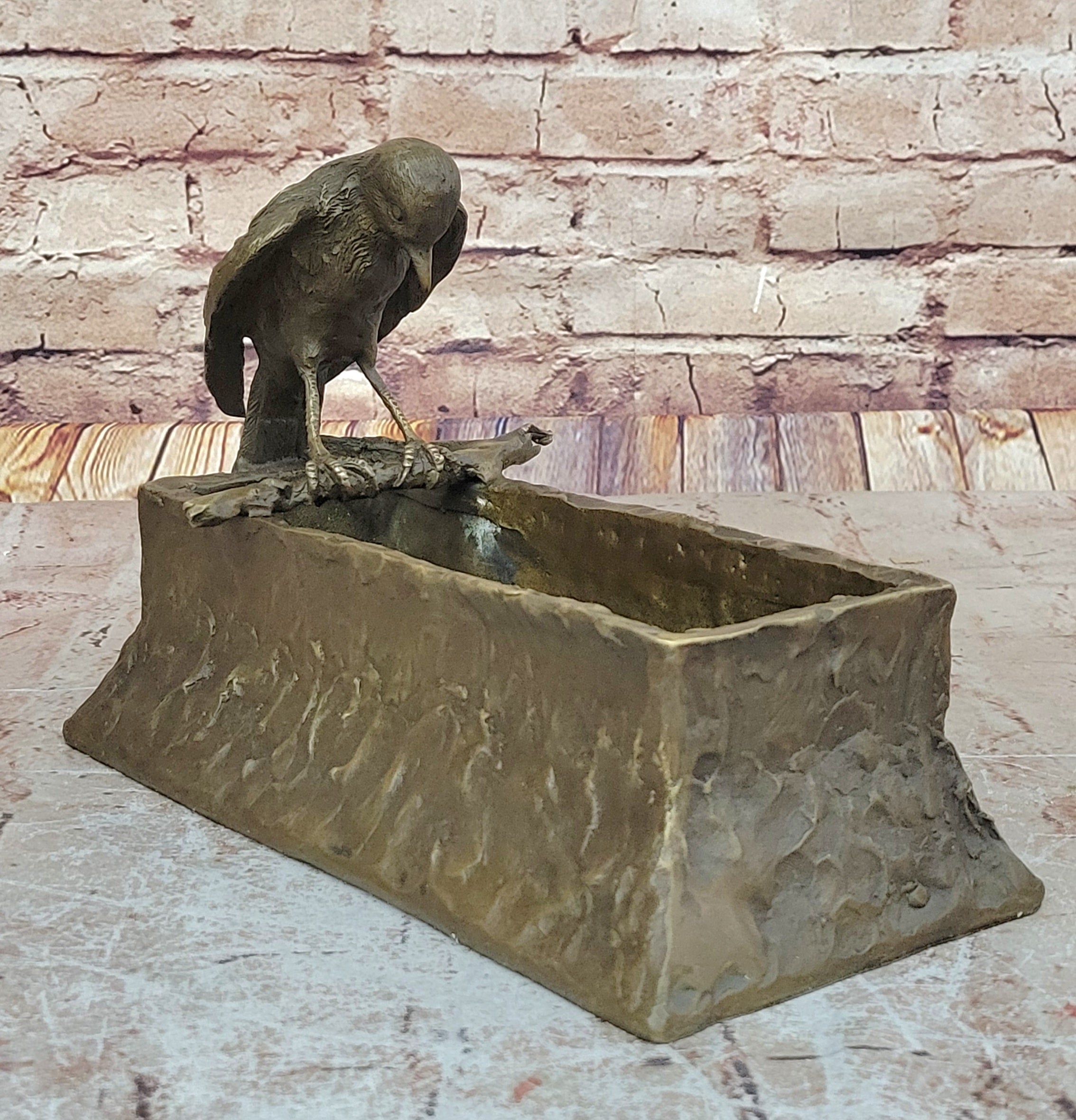 Genuine Real Bronze Bird Bath Planter: Enhance Your Home and Outdoor Spaces