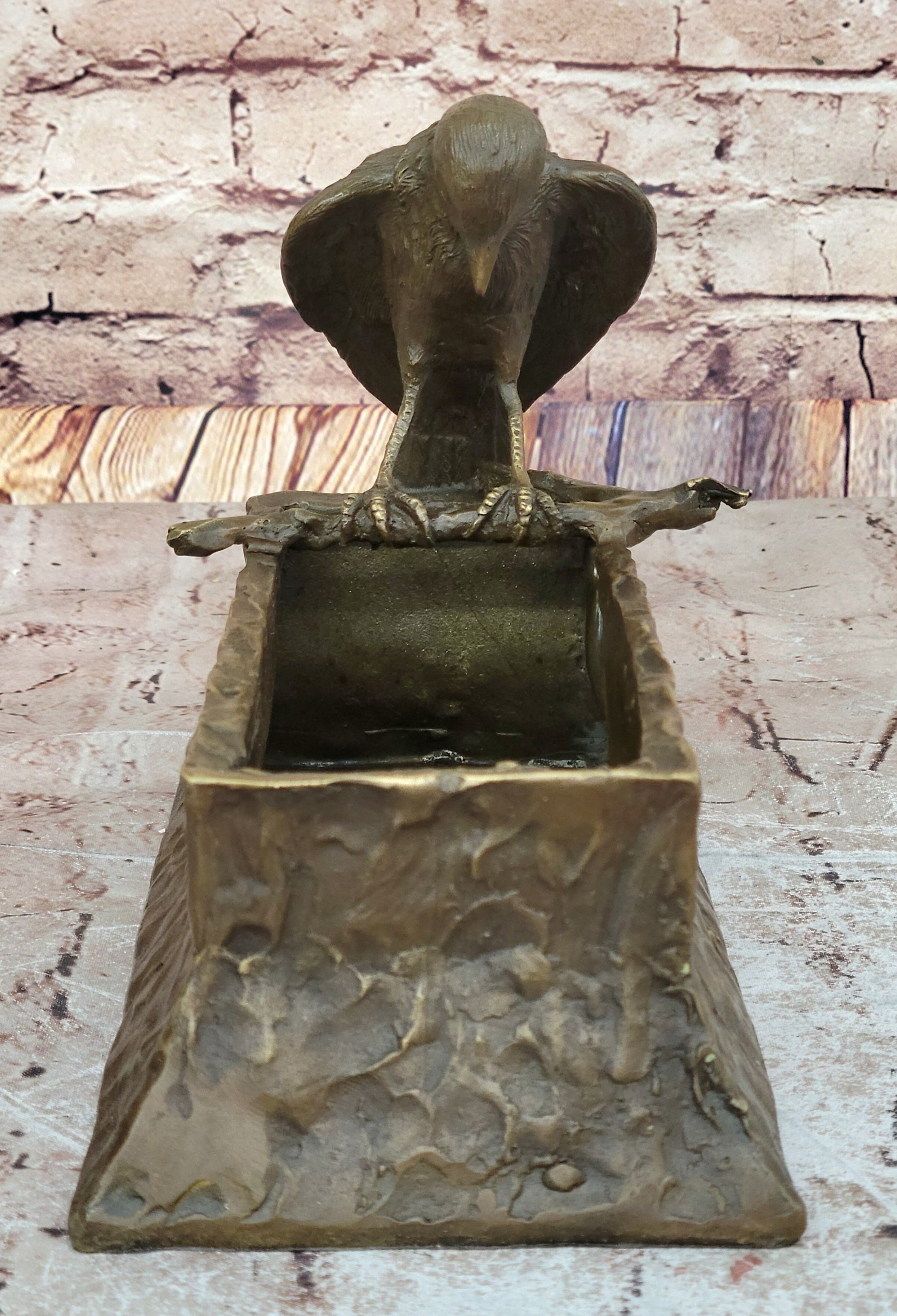 Genuine Real Bronze Bird Bath Planter: Enhance Your Home and Outdoor Spaces