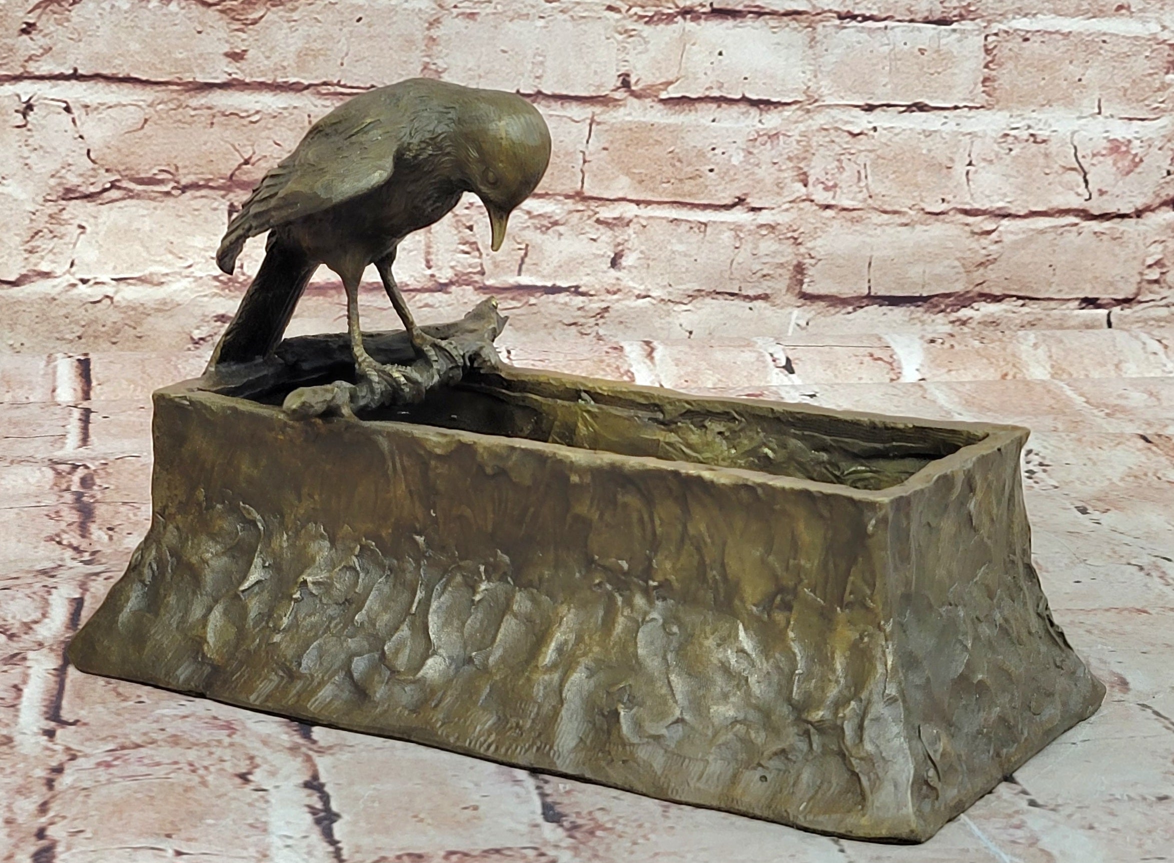 Genuine Real Bronze Bird Bath Planter: Enhance Your Home and Outdoor Spaces