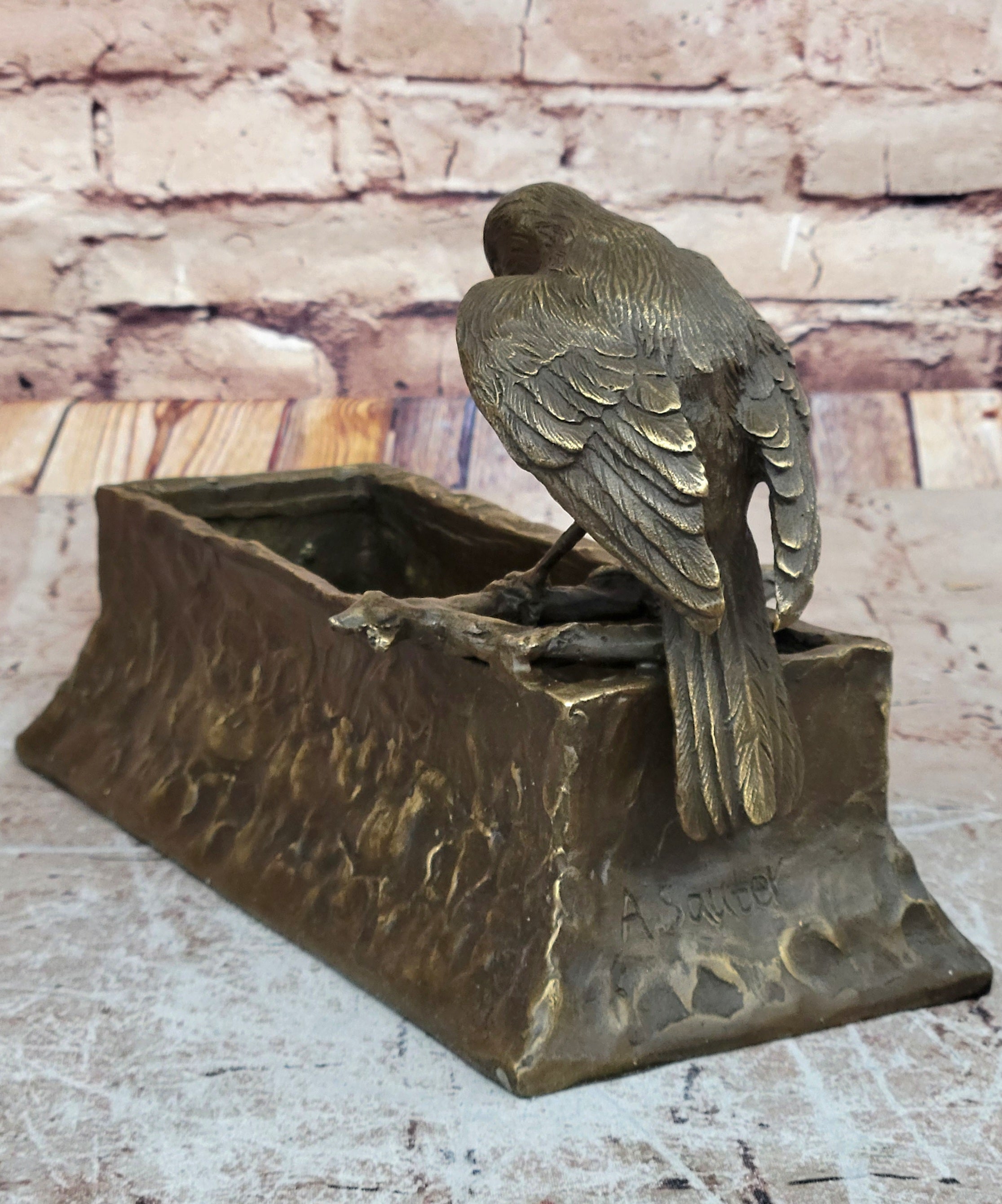 Genuine Real Bronze Bird Bath Planter: Enhance Your Home and Outdoor Spaces