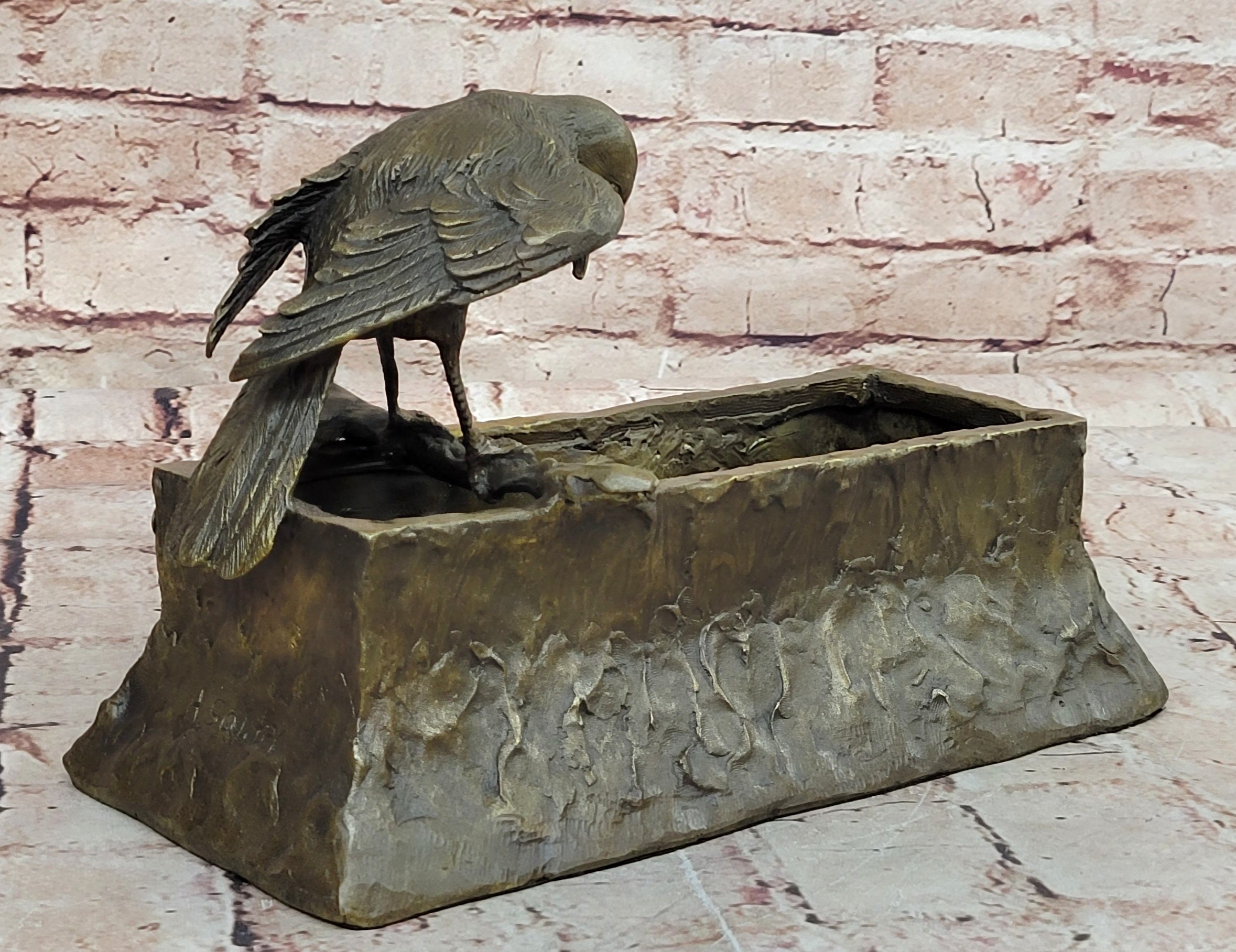 Genuine Real Bronze Bird Bath Planter: Enhance Your Home and Outdoor Spaces