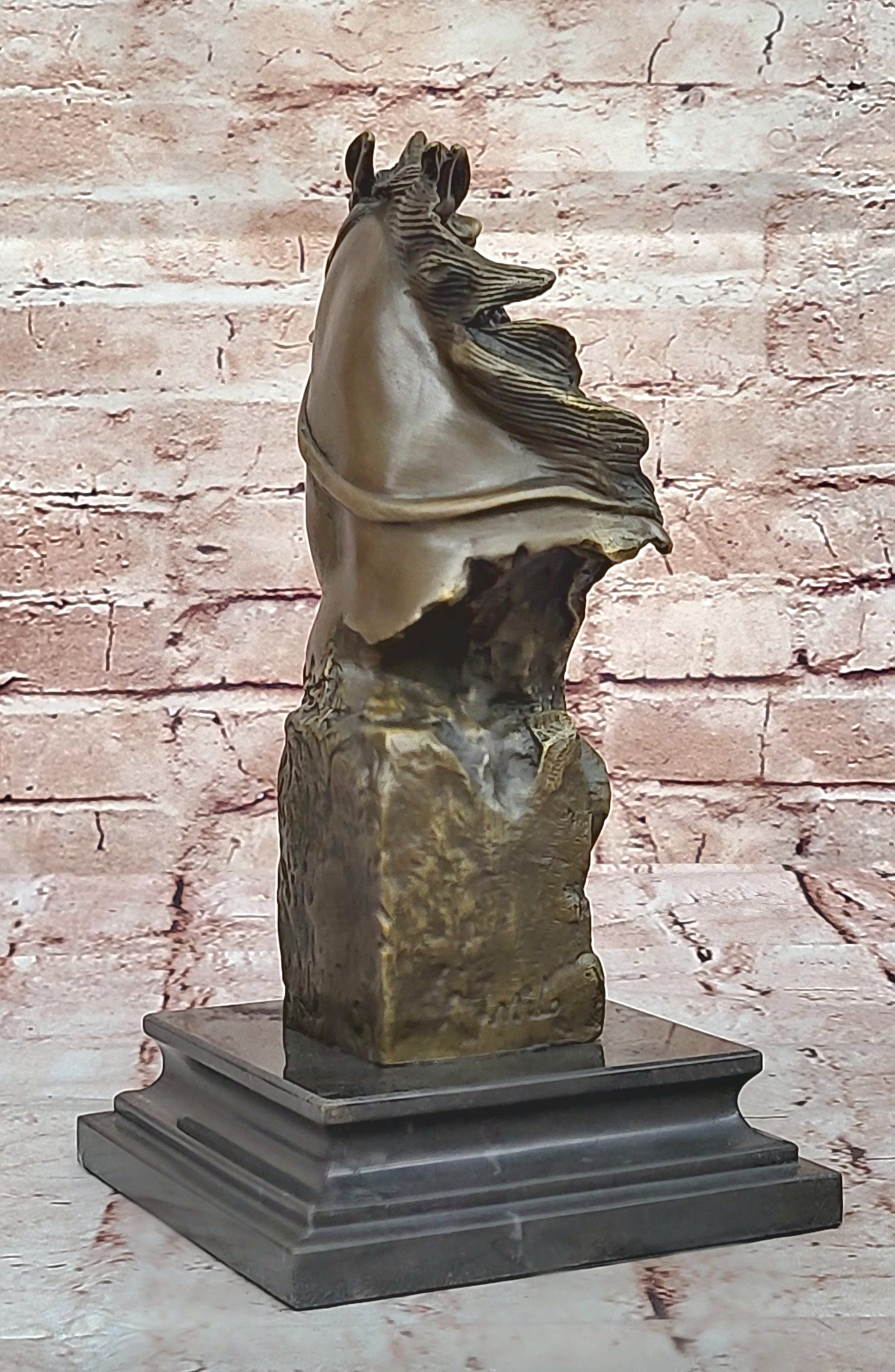 Original Milo Gorgeous Bust Horse Head Bronze Figure Sculpture Art Figurine
