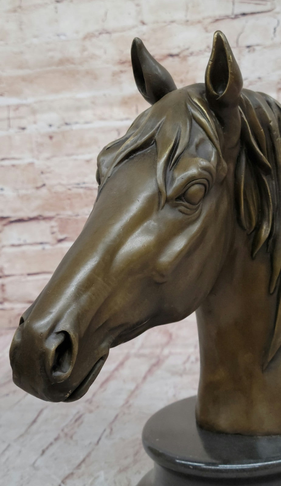 Milo`s Masterpiece: Captivating Bronze Horse Bust Sculpture - Fine Art Collectible