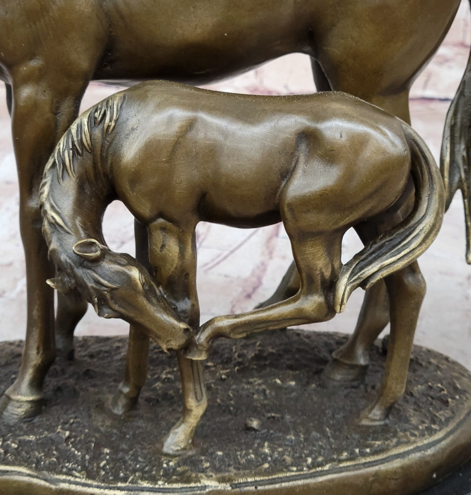 Art Deco Hand Made Two Horses Bronze Museum Quality Artwork Figurine Figure Sale